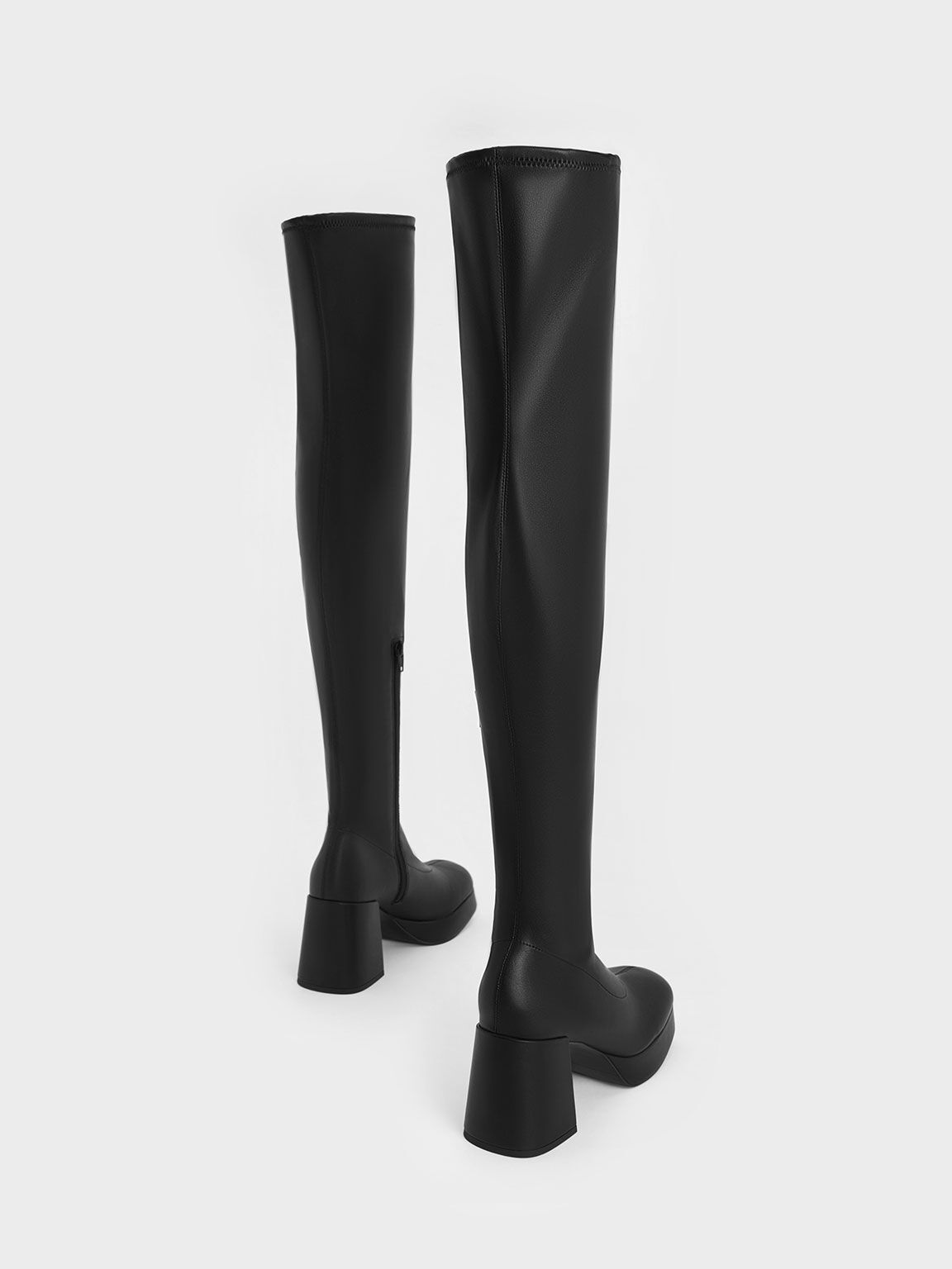 Botas Evie al muslo con plataforma, Negro, hi-res