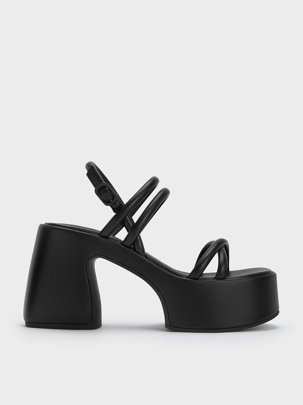 Black Textured Maisie Sports Sandals - CHARLES & KEITH FR