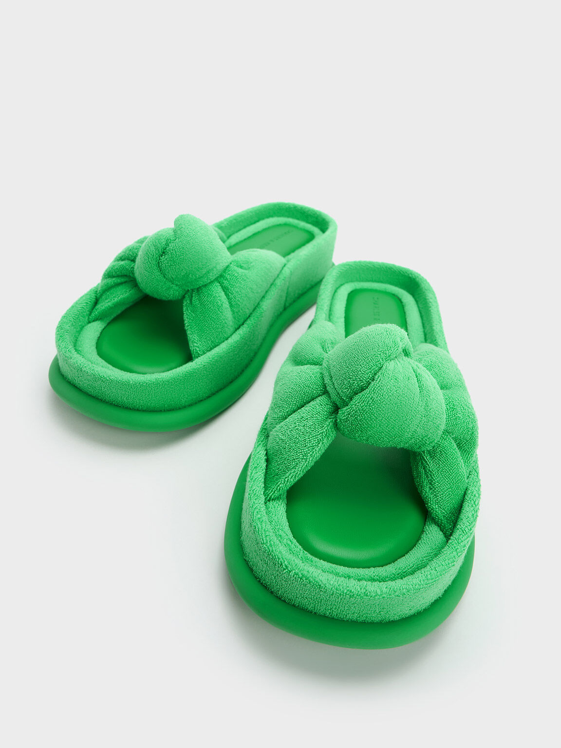 Sandalias Loey con textura de nudos, Verde, hi-res