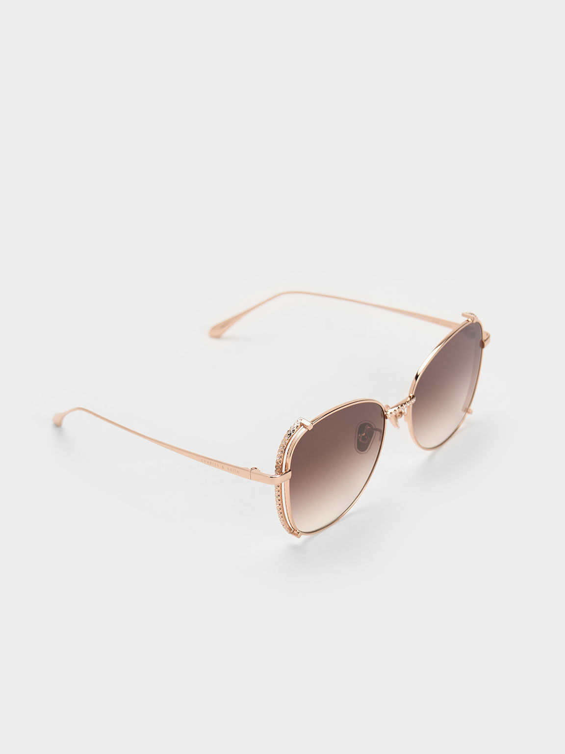 River Rose Gold Rimless Aviator Sunglasses