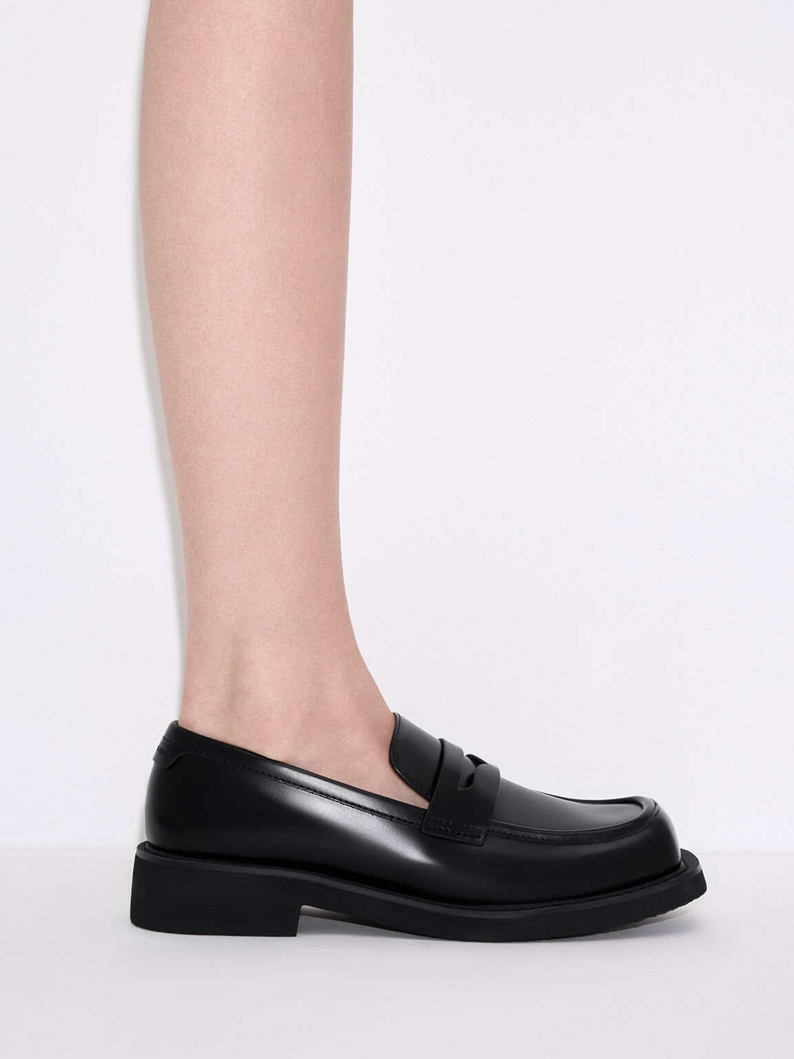 Monique Square-Toe Loafers, Black Box, hi-res