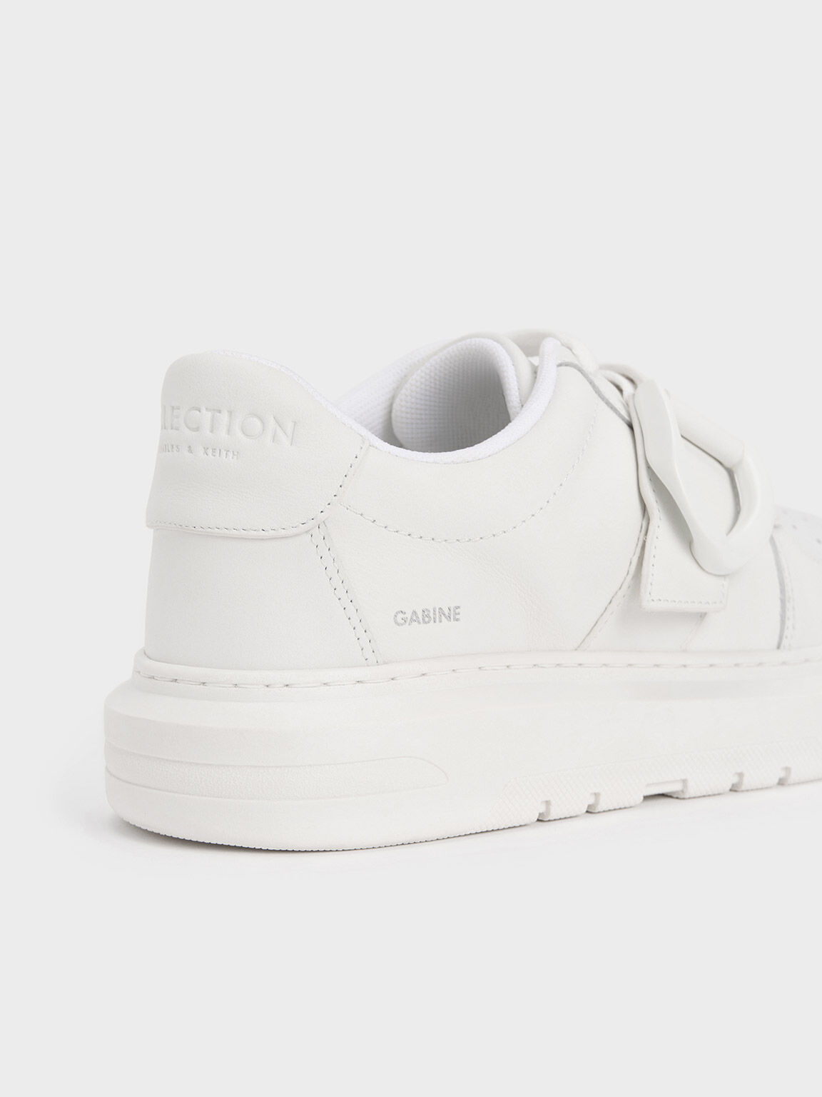 Gabine Leather Low-Top Sneakers, White, hi-res