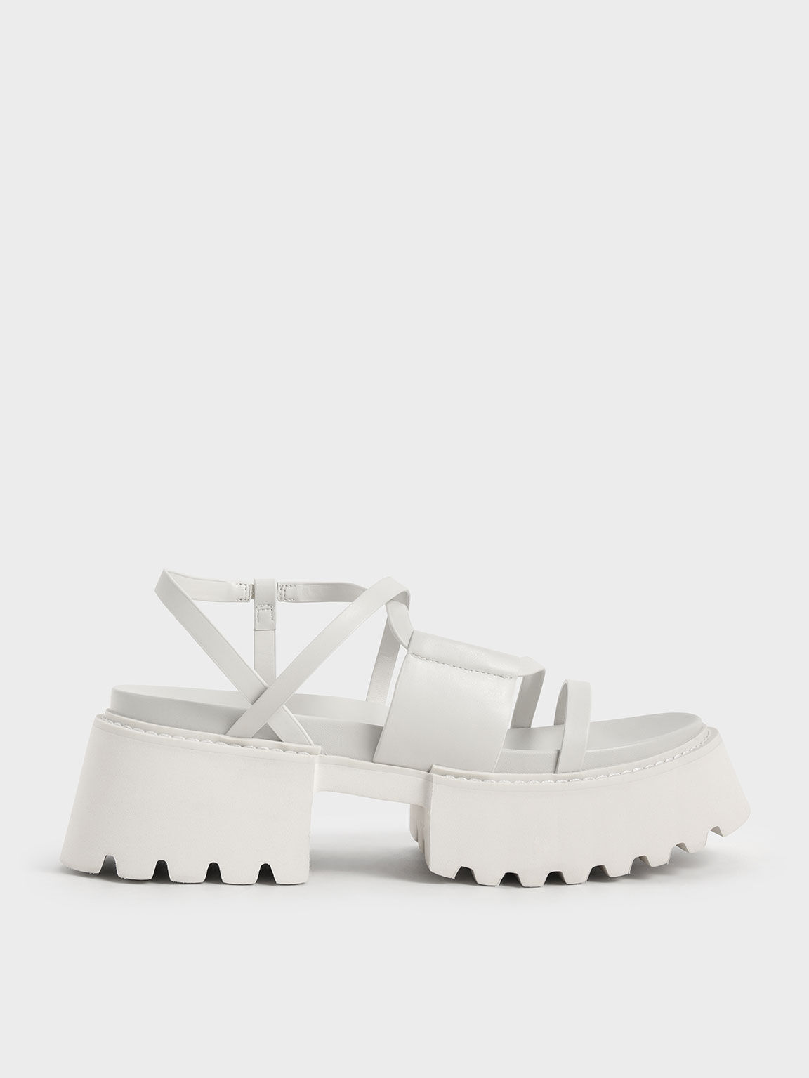 white platform chunky sandals