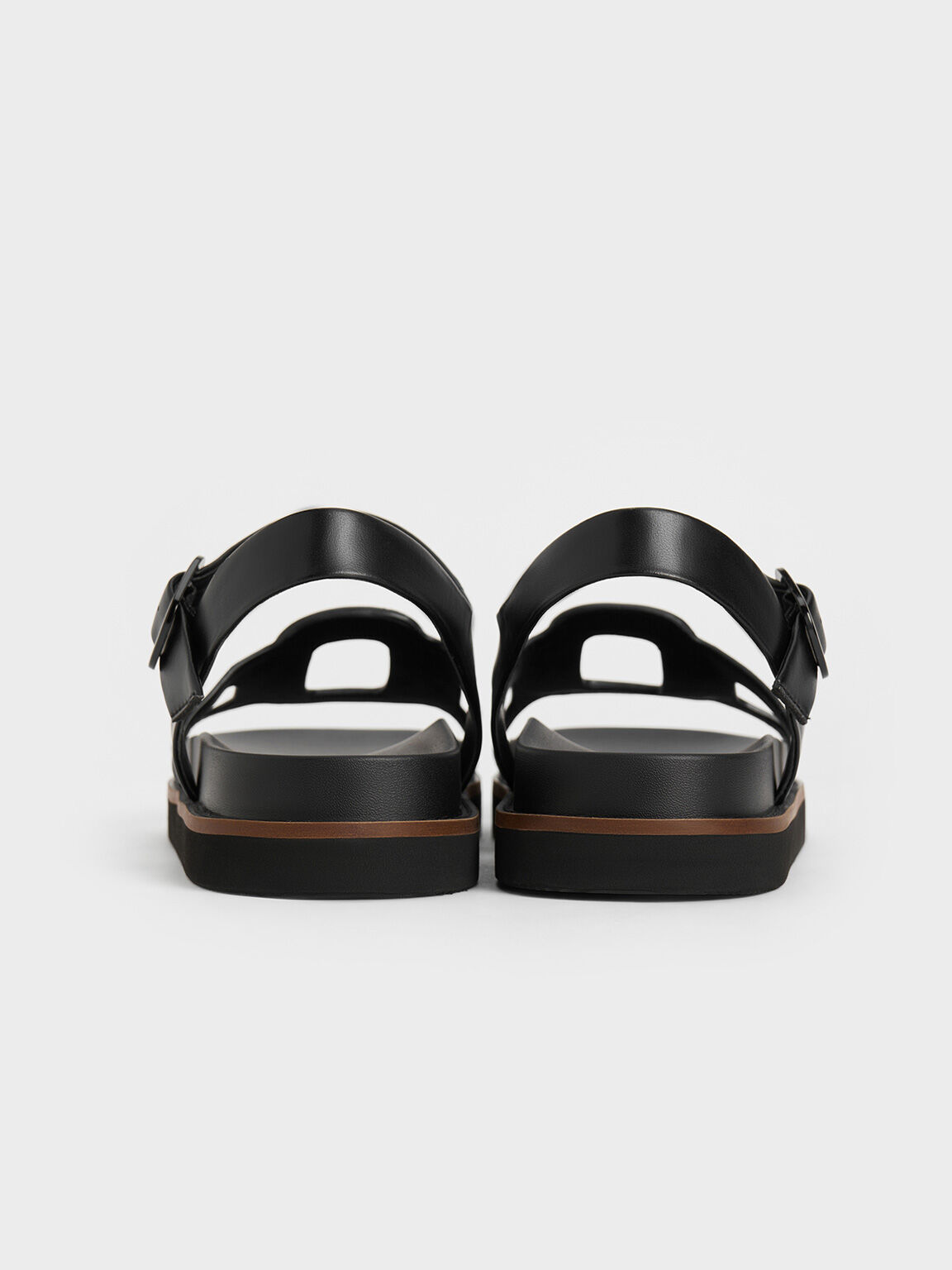 Easley Cut-Out Buckled Sandals, Black, hi-res