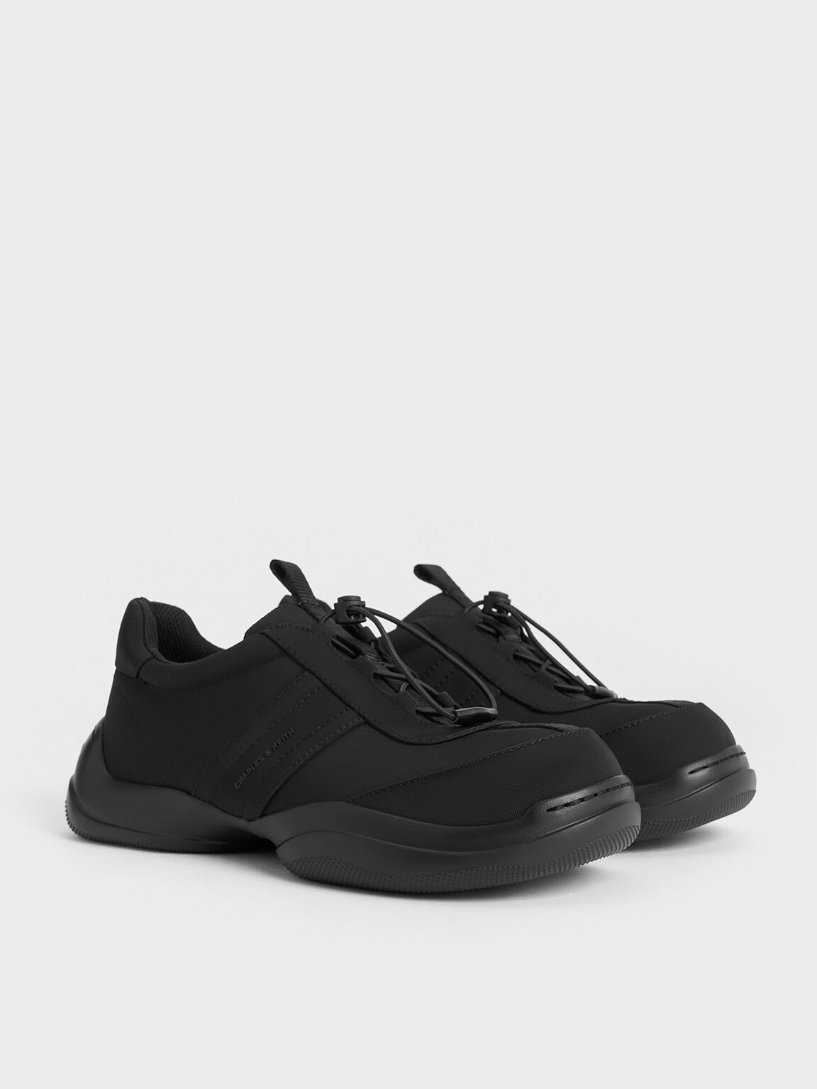 Zapatillas deportivas Casey de plataforma en nylon, Negro texturizado, hi-res