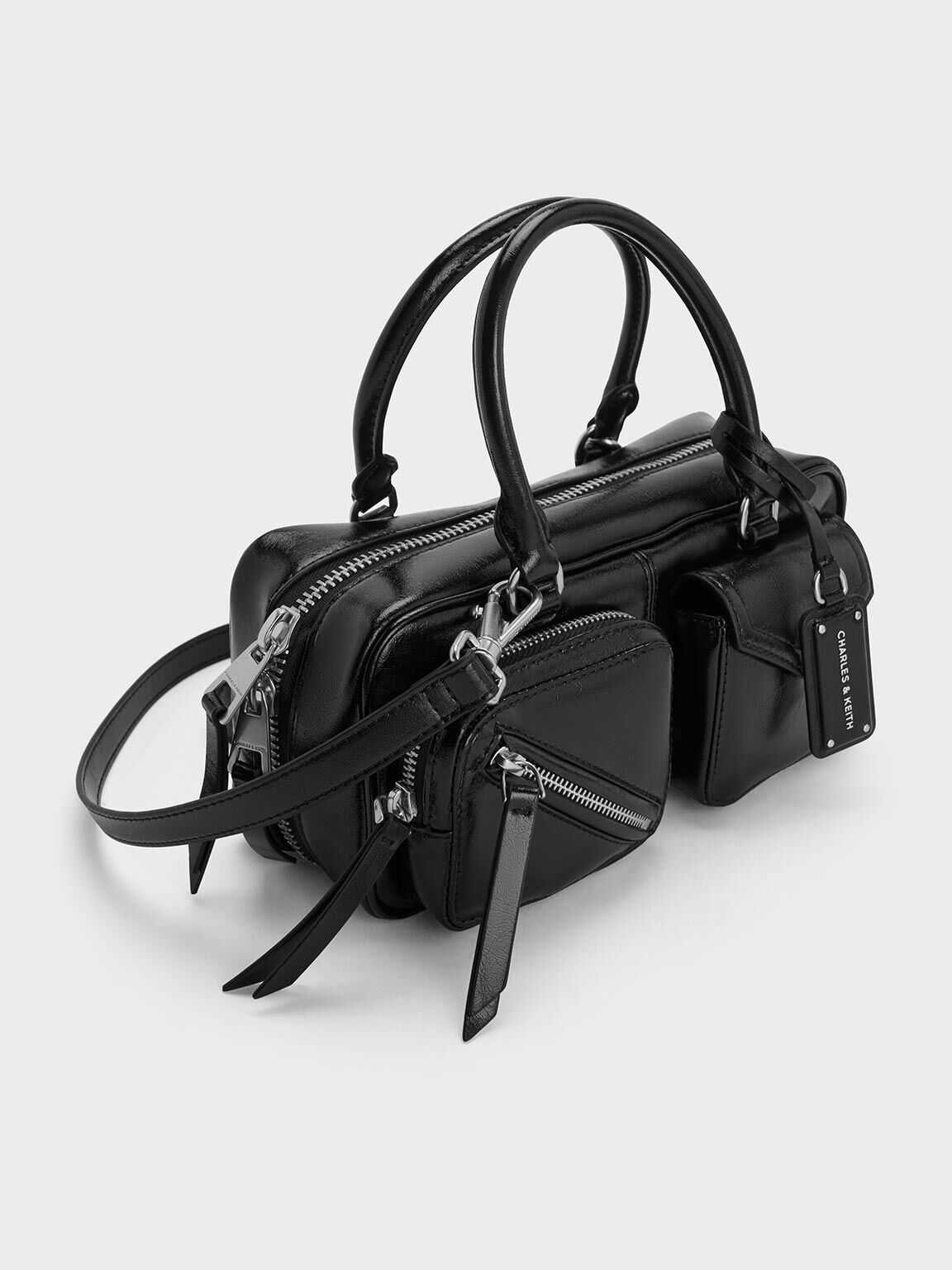 Thora Multi-Pocket Bowling Bag, Noir, hi-res