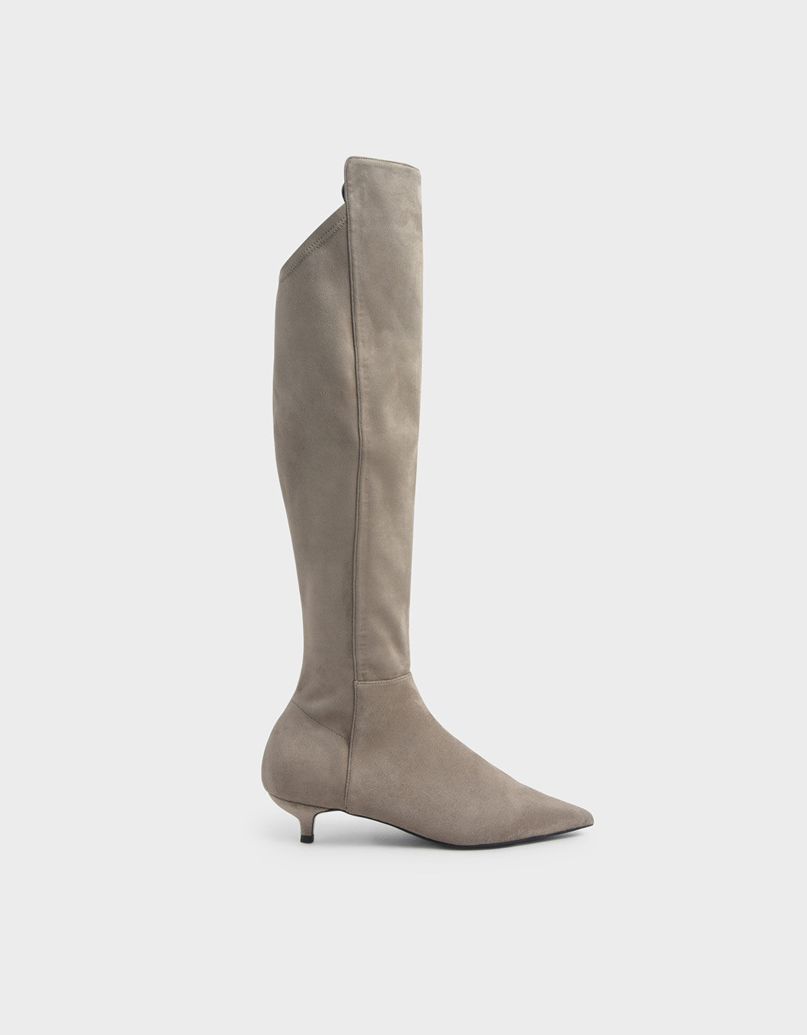 taupe knee high heel boots