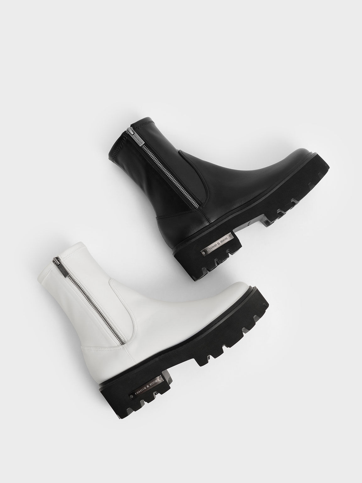 Side-Zip Ankle Boots - White