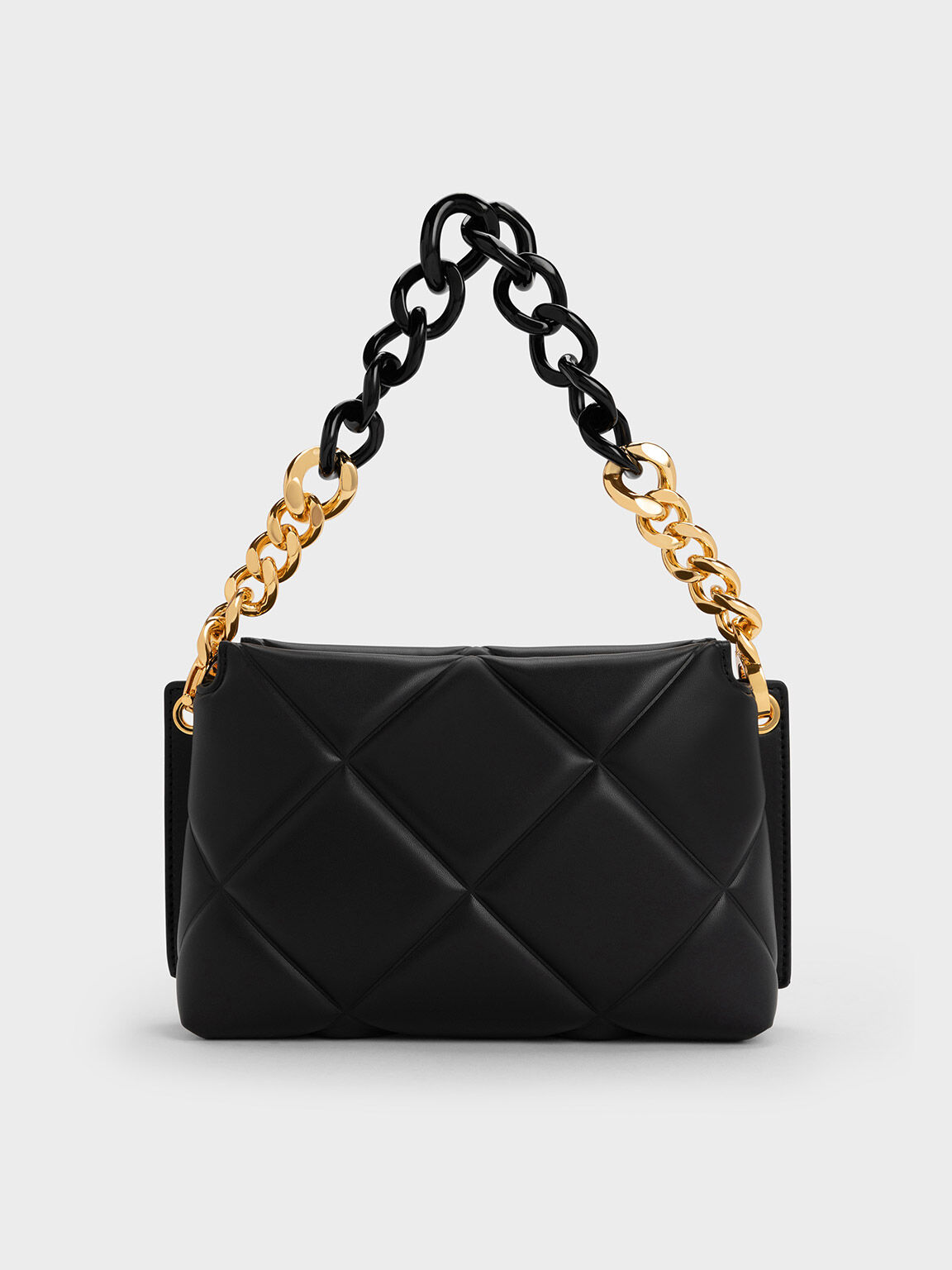 Black Danika Chunky Chain Padded Bag - CHARLES & KEITH US