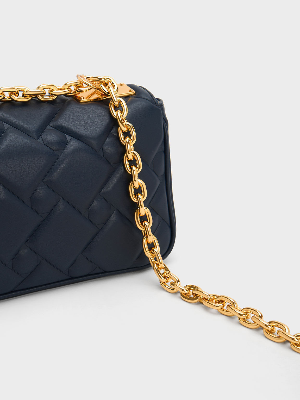 Tillie Quilted Chain Bag - Navy