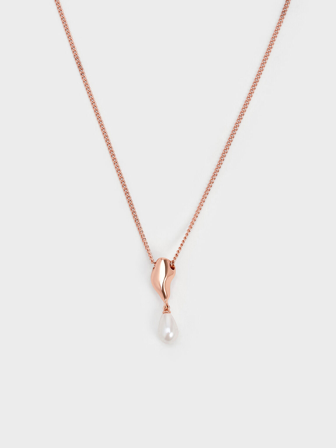 Corrine Teardrop Pearl Necklace, Rose Gold, hi-res