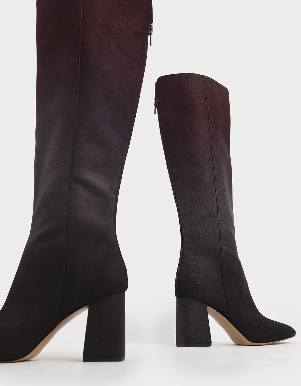 burgundy knee high boots