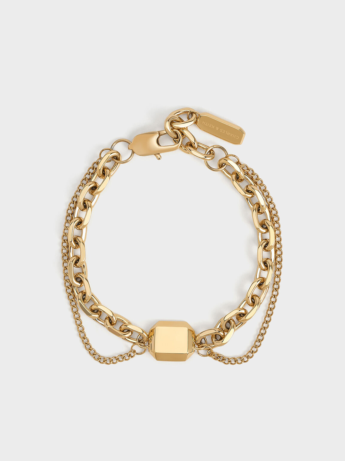 Keziah Double Chain-Link Bracelet, Gold, hi-res