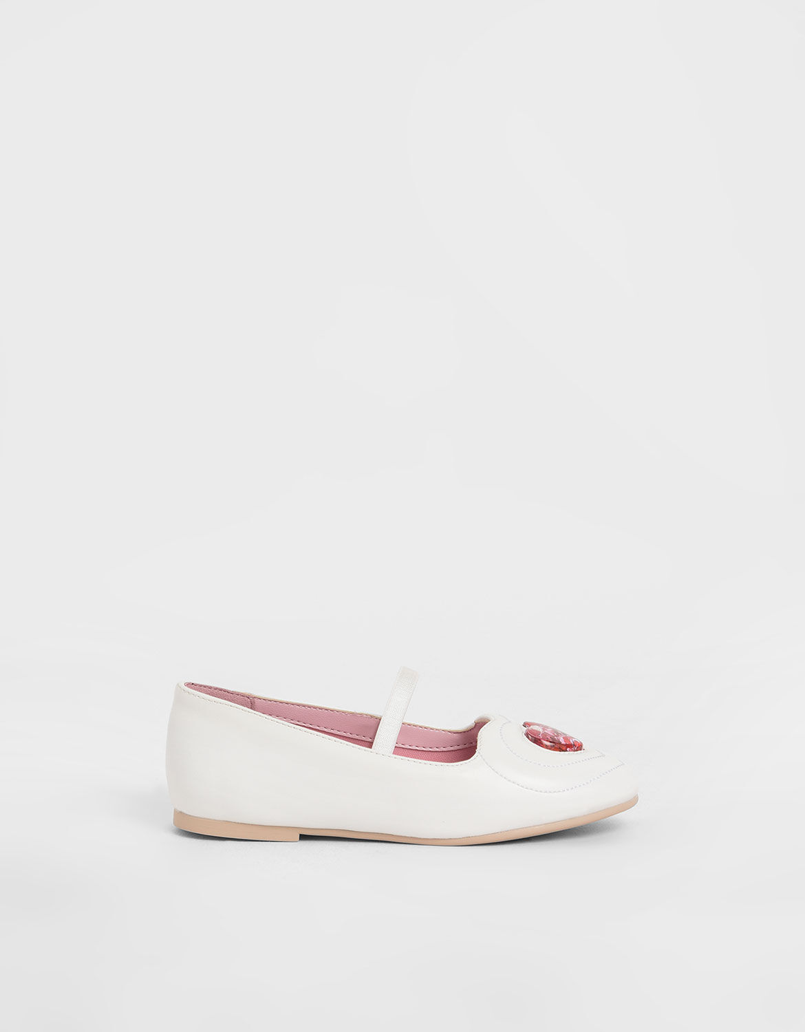 white flat ballet shoes