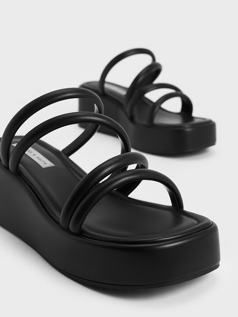 Shop Prada Logo Satin Platform Ankle-Strap Sandals | Saks Fifth Avenue