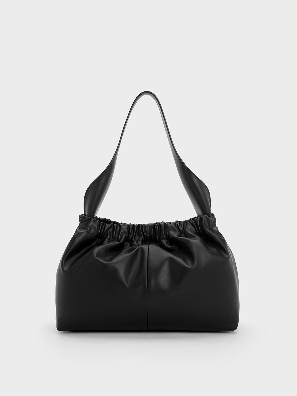 Checkered Graphic Ruched Detail Bucket Bag