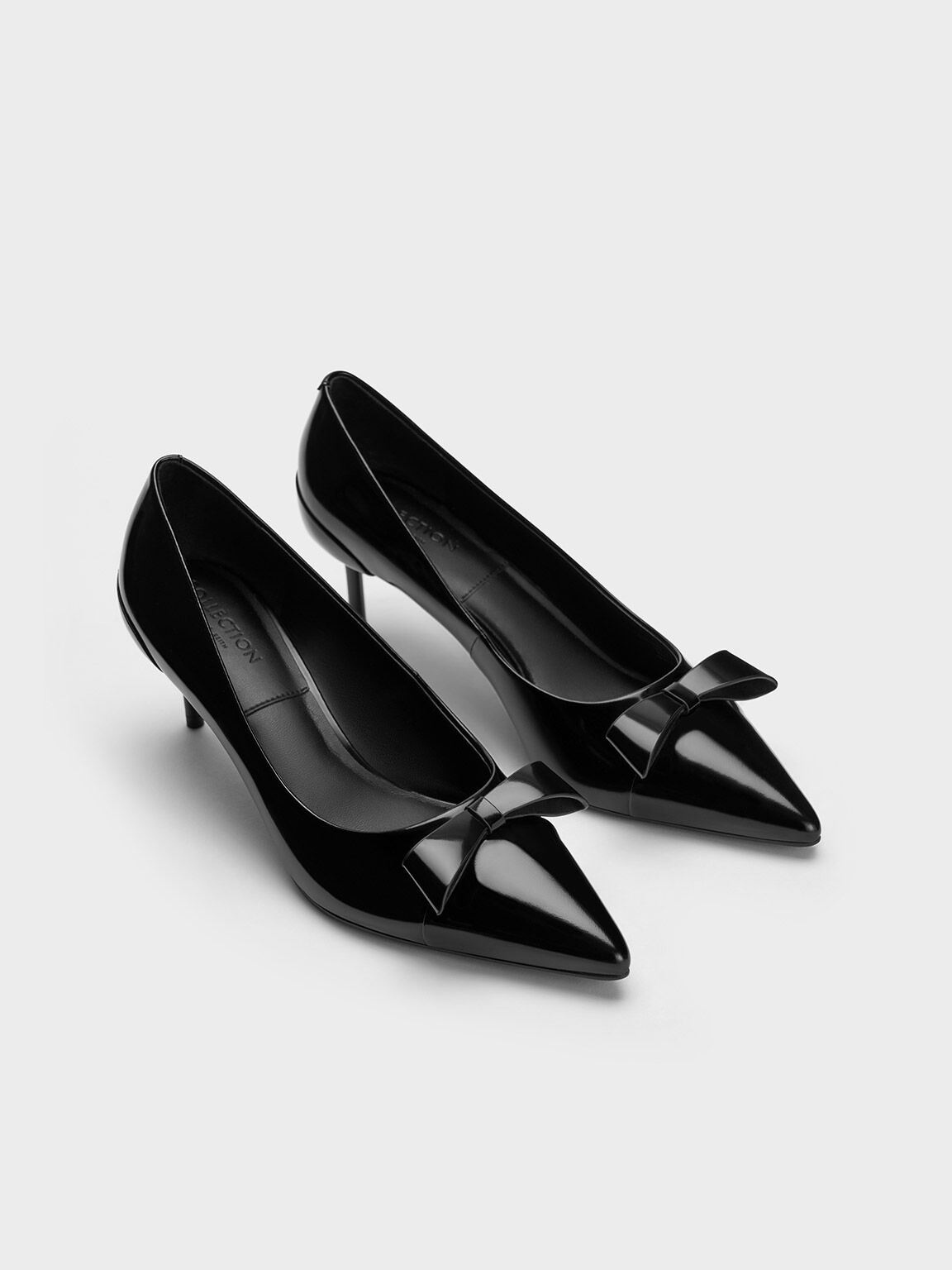 Black Boxed Leather Pointed Toe Heels Charles And Keith Nz 5195