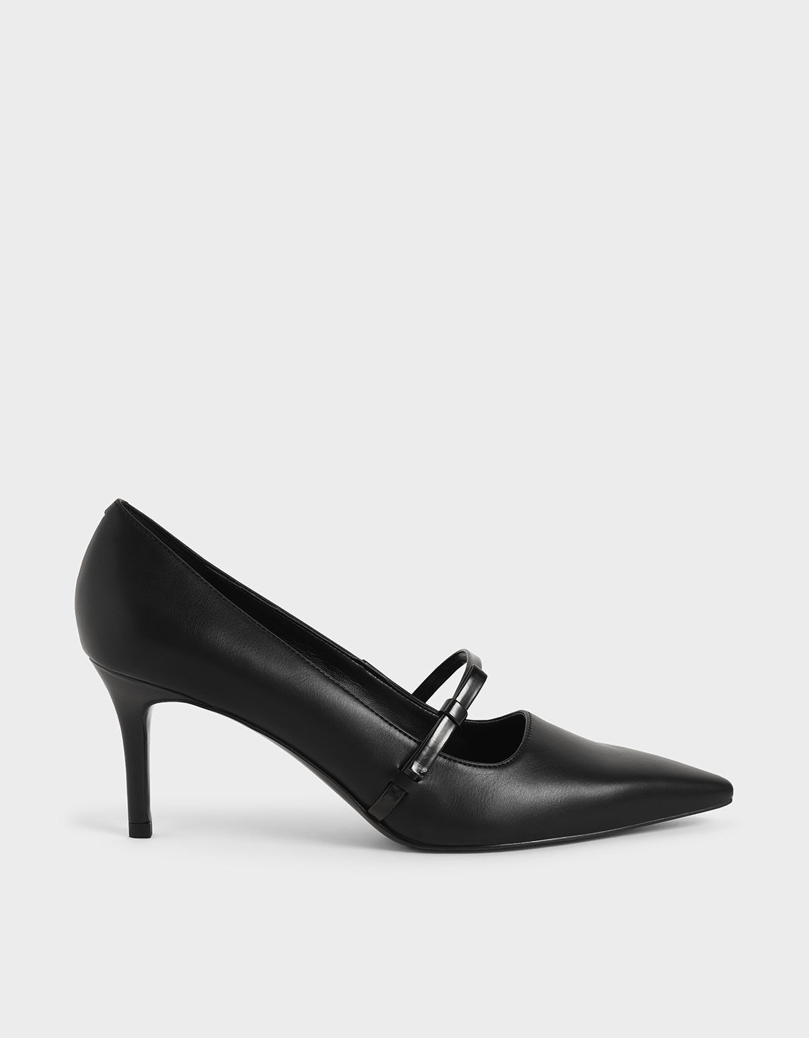 black stiletto court heels
