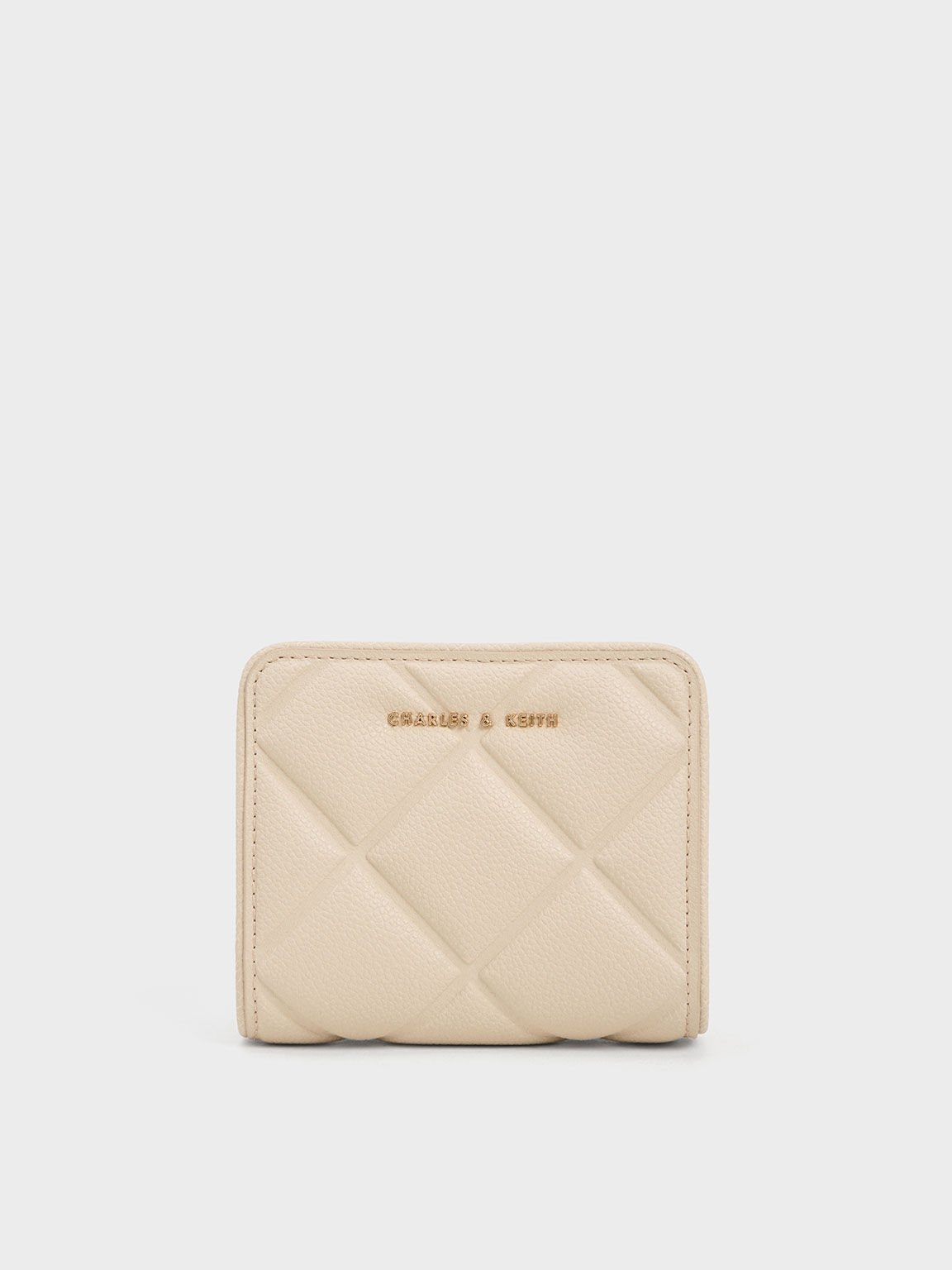 Anwen Quilted Zip-Around Wallet, Beige, hi-res