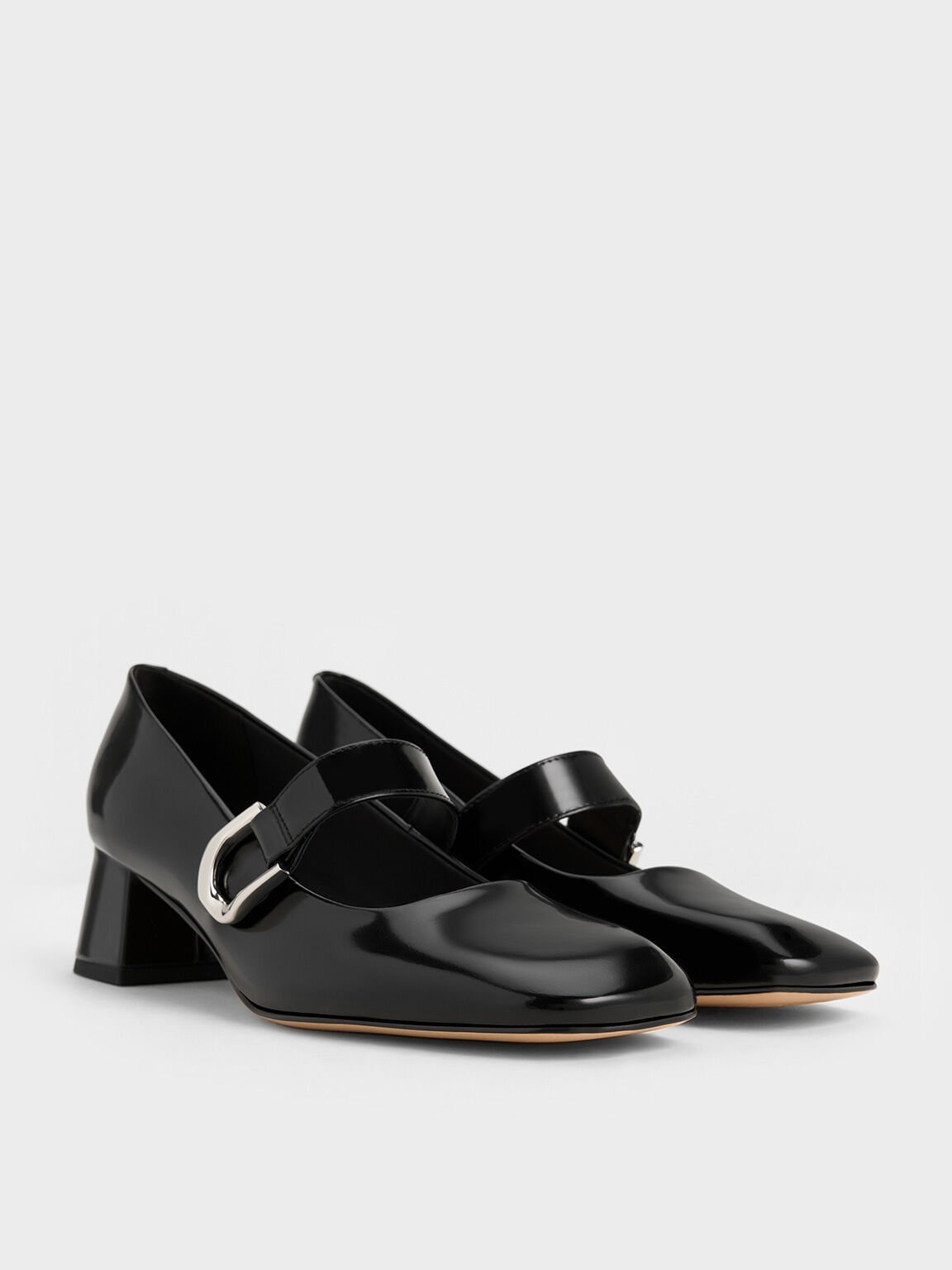 Gabine Leather Mary Jane Pumps, Black Box, hi-res