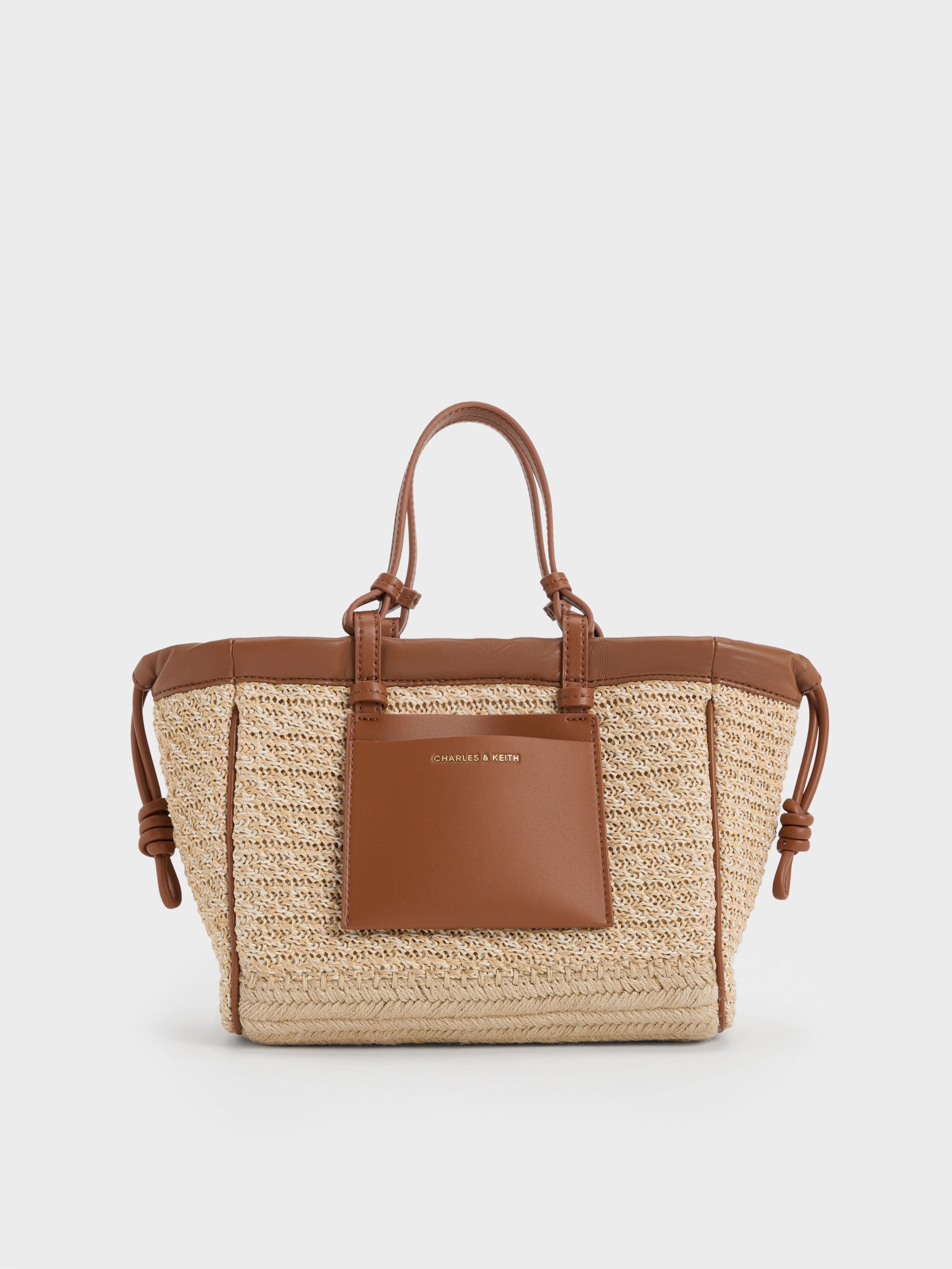 Babylon Raffia Drawstring Tote Bag - Multi