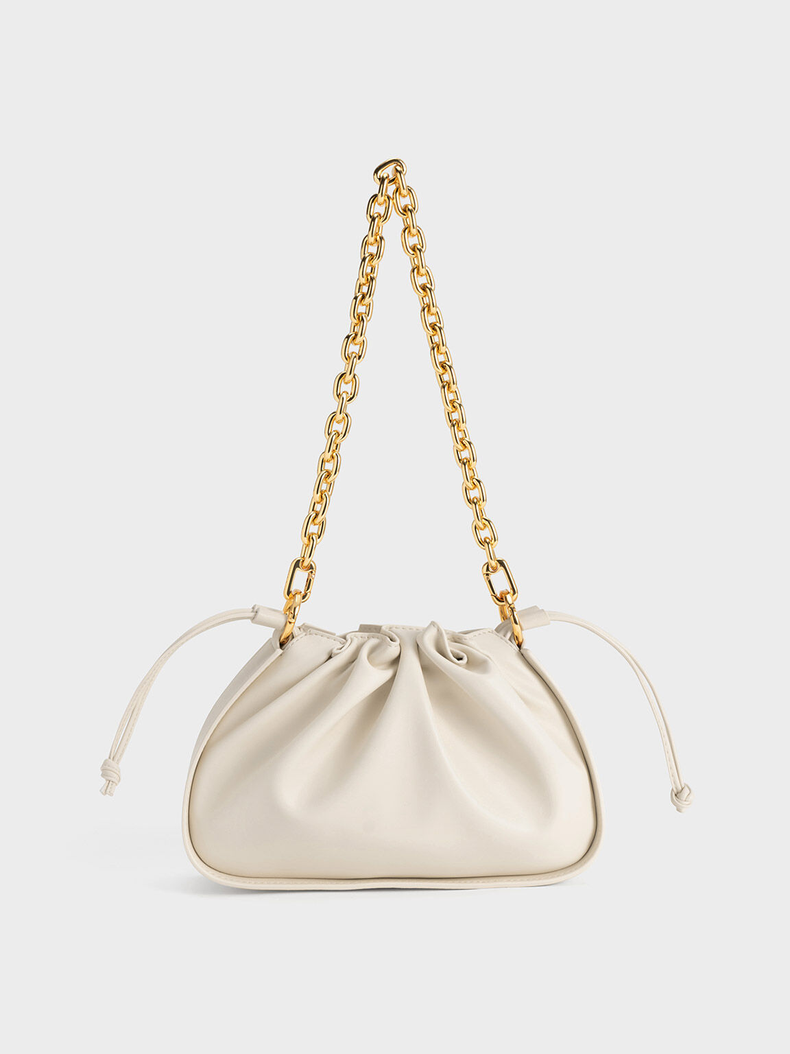 White Chain Handle Shoulder Bag | CHARLES & KEITH