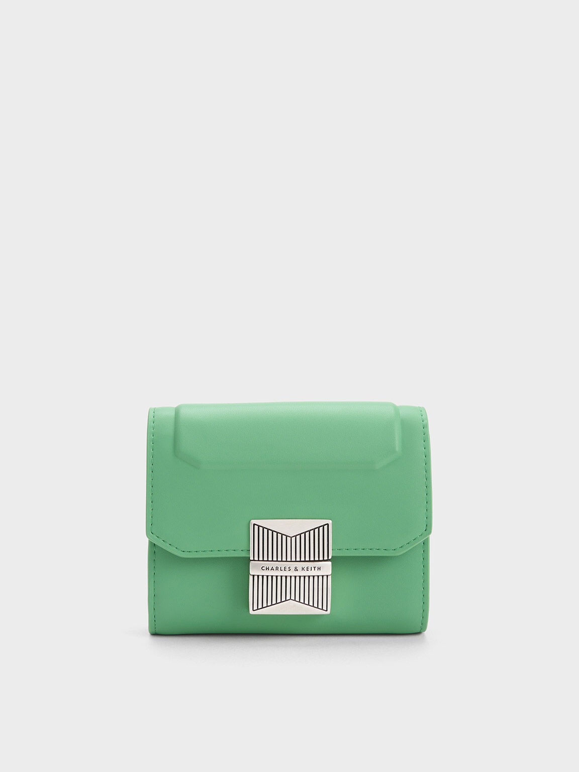 Charles & Keith Metallic Accent Chain Handle Bag in Green