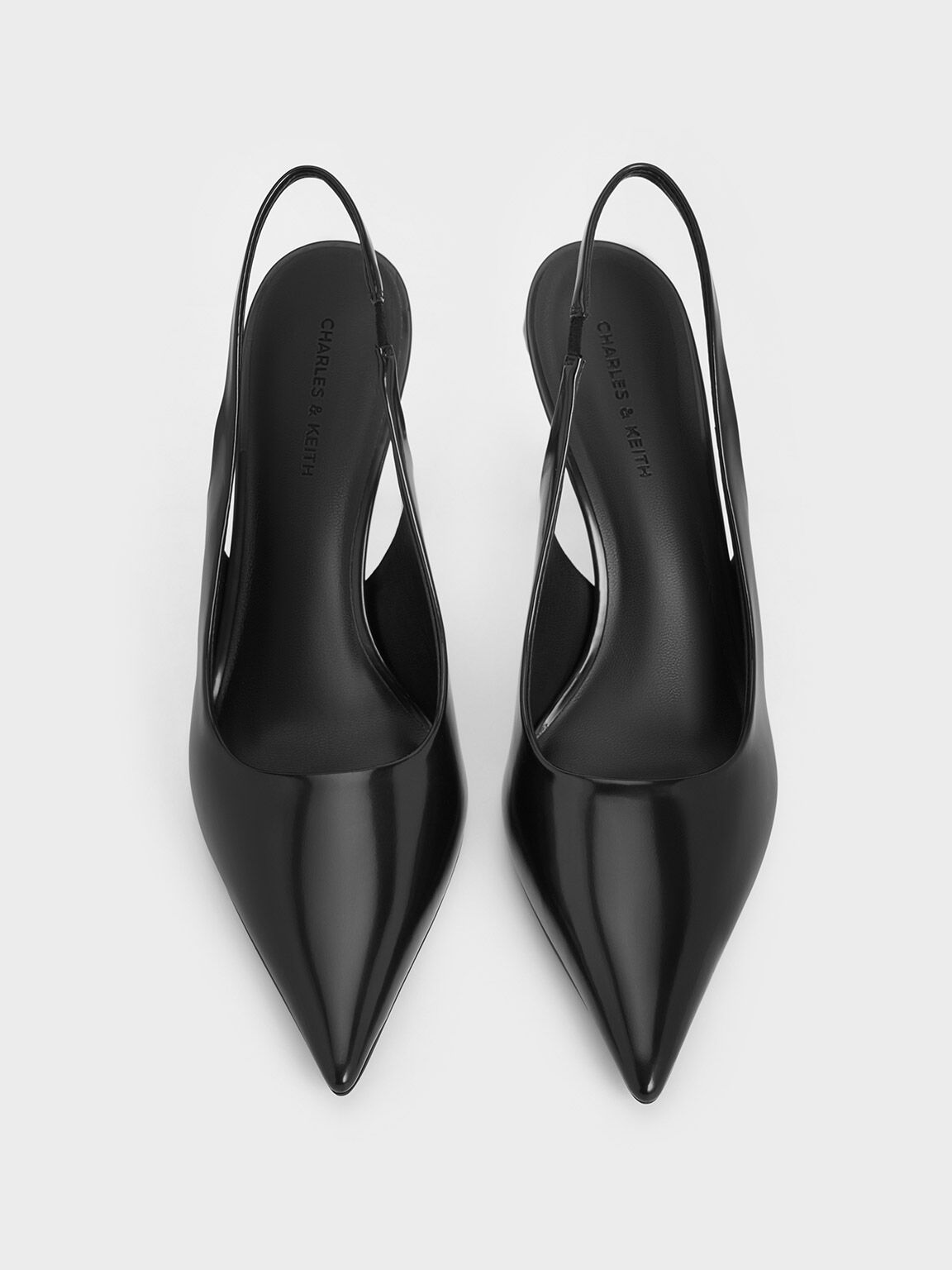 Flor Rose-Heel Slingback Pumps, Black Box, hi-res