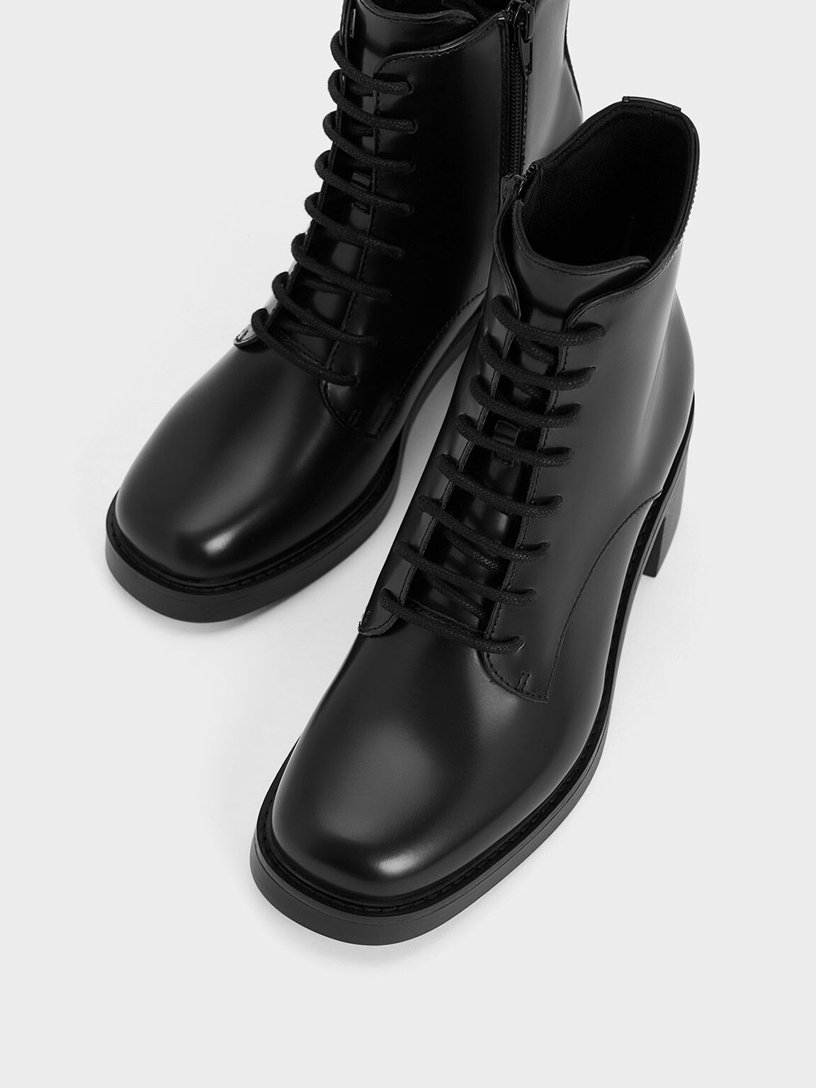 Lace-Up Ankle Boots - Black Box