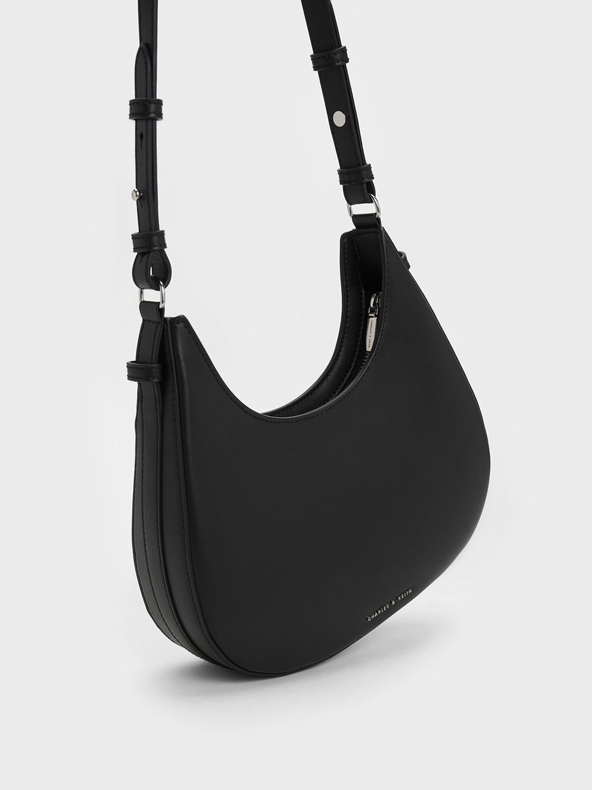 Xanthe Hobo Bag, Black, hi-res