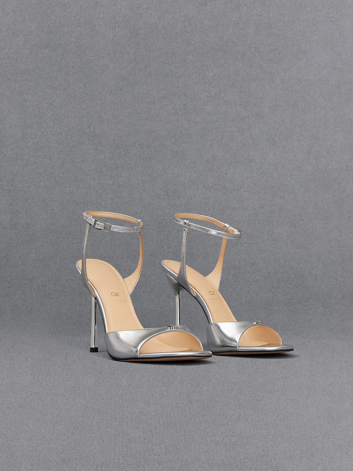 Silver sale ankle strap