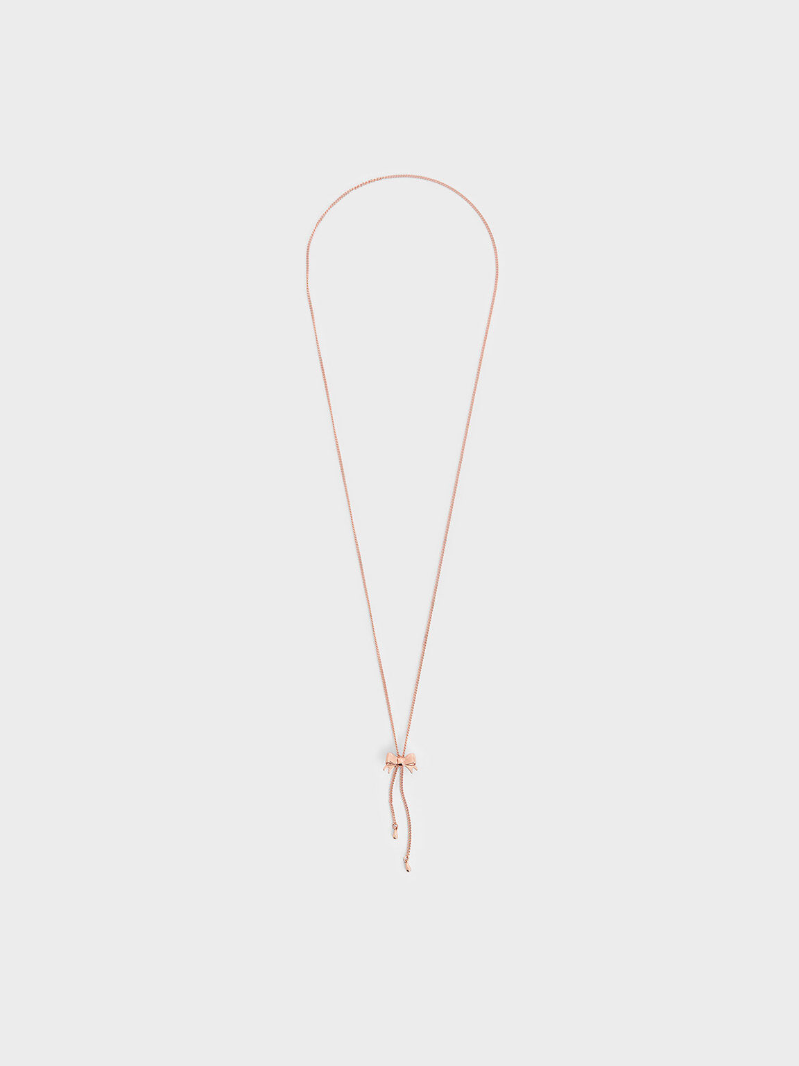 Paige Ribbon Necklace, Rose Gold, hi-res