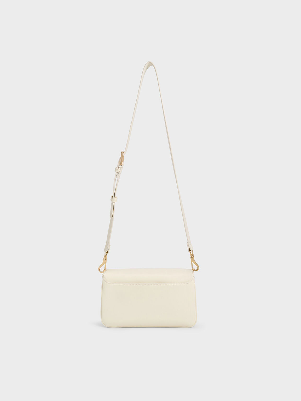 Caia Front Flap Shoulder Bag, Cream, hi-res