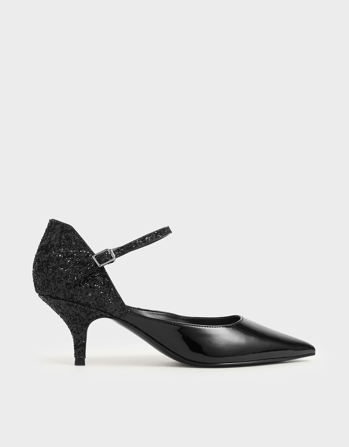 black sparkly kitten heels