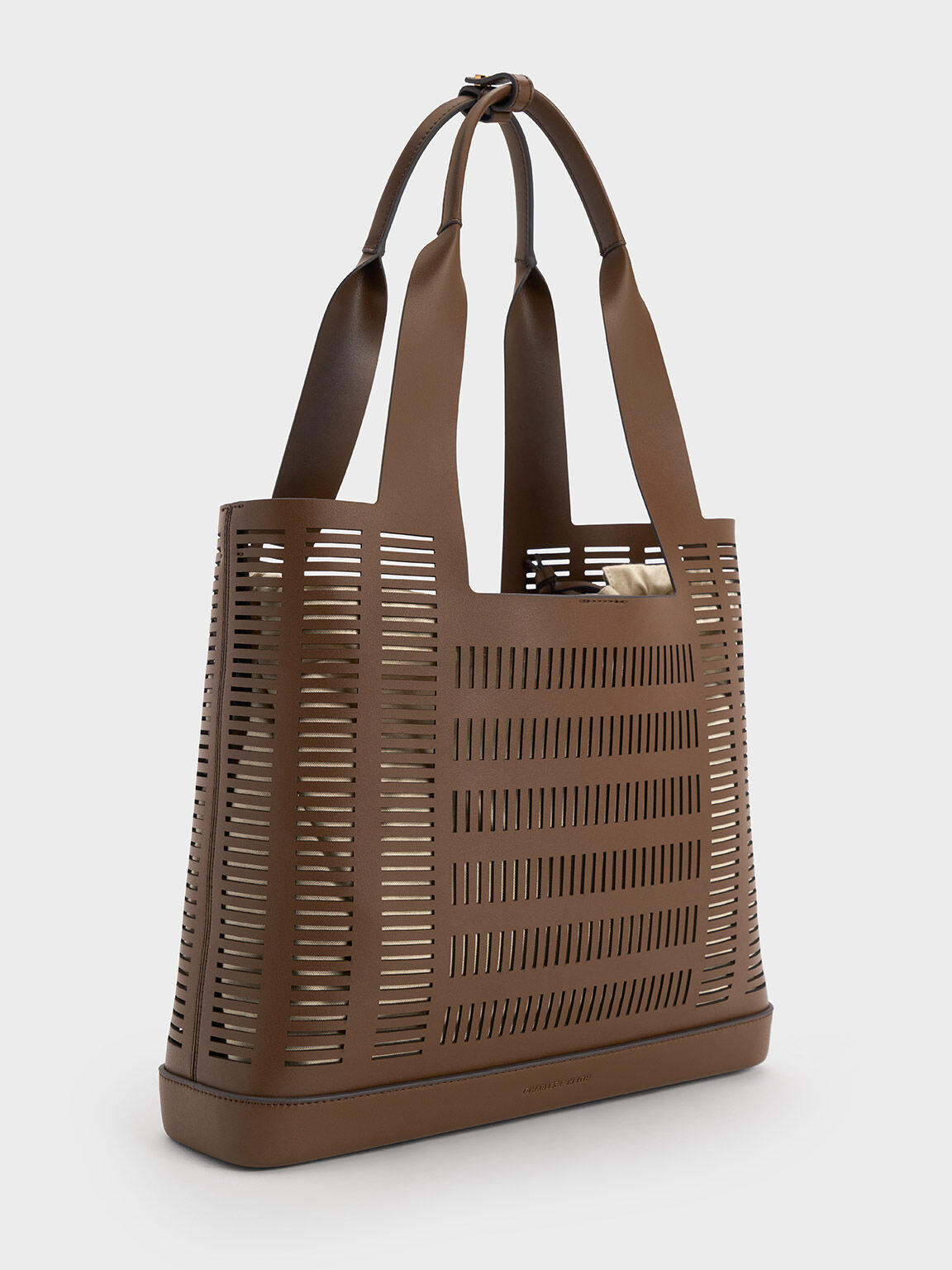 Delphi Cut-Out Tote Bag, Dark Brown, hi-res