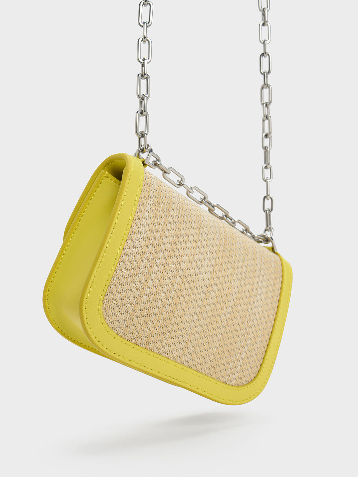 Yellow Flora Belted Saddle Bag - CHARLES & KEITH US