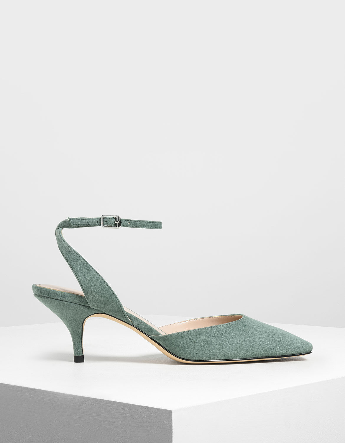 green ankle strap heels