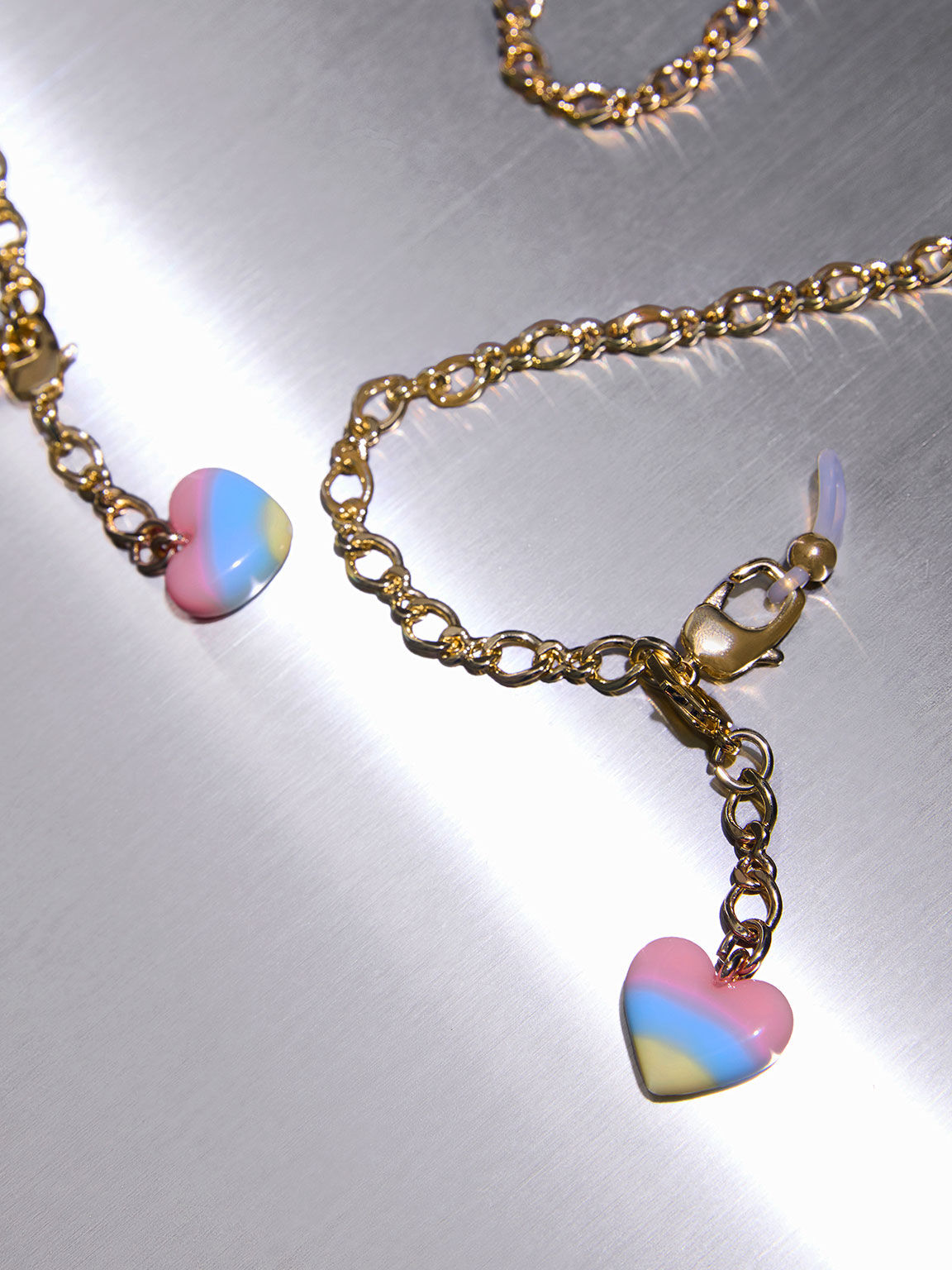 Gold Rainbow Heart-Embellished Eyewear Chain & KEITH CHARLES - US