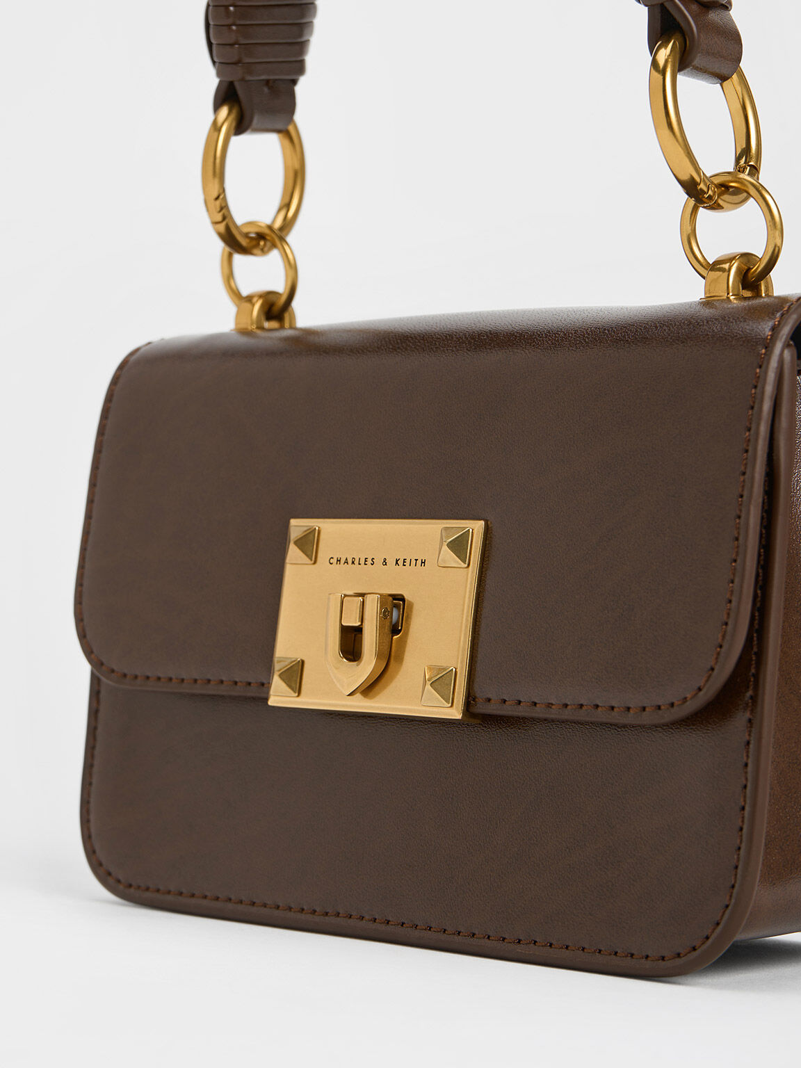 Buy Charles & Keith Multi Pouch Crossbody Bag In Dark Brown