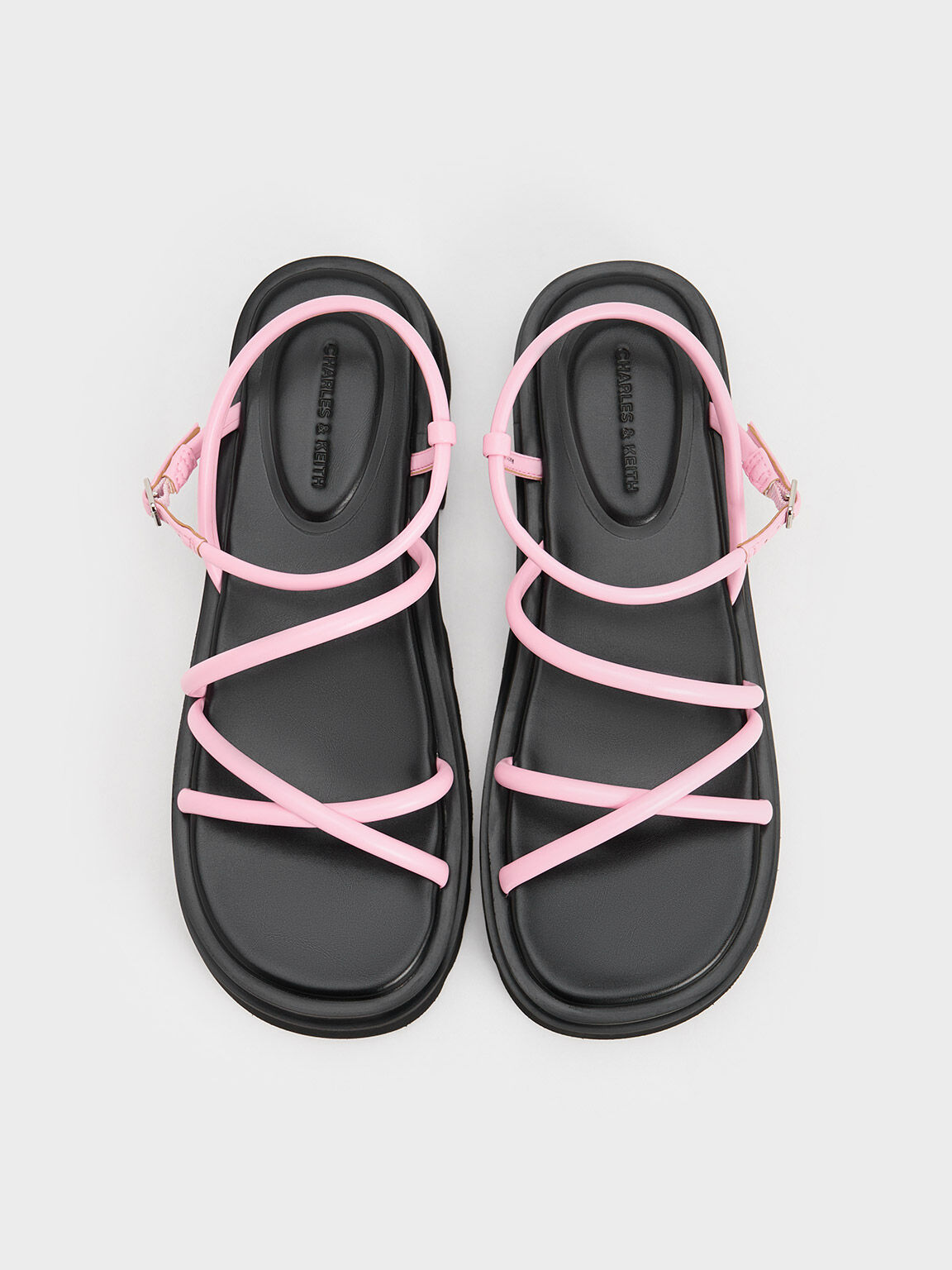 Tubular Strap Sandals, Pink, hi-res