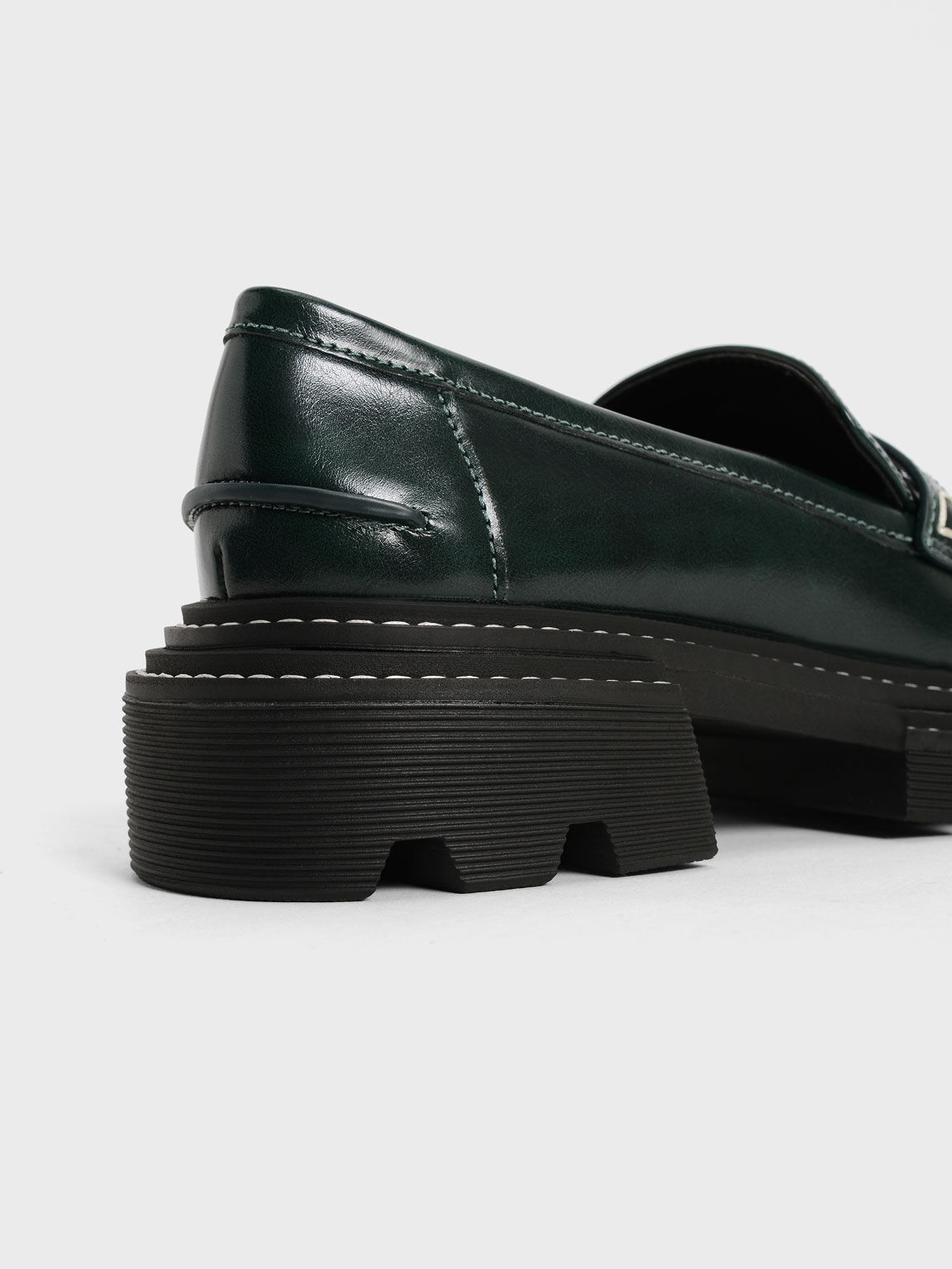 Perline Chunky Penny Loafers, Dark Green, hi-res