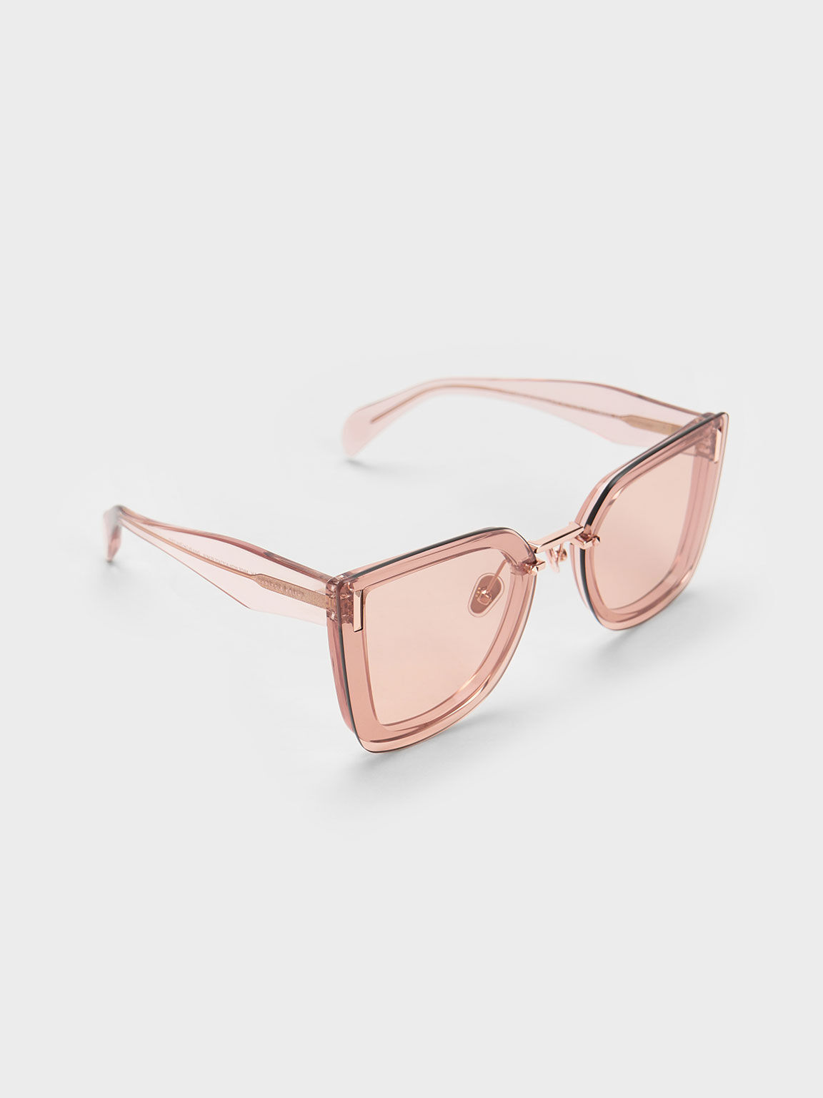 Pink Recycled Acetate Geometric Butterfly Sunglasses US & - CHARLES KEITH