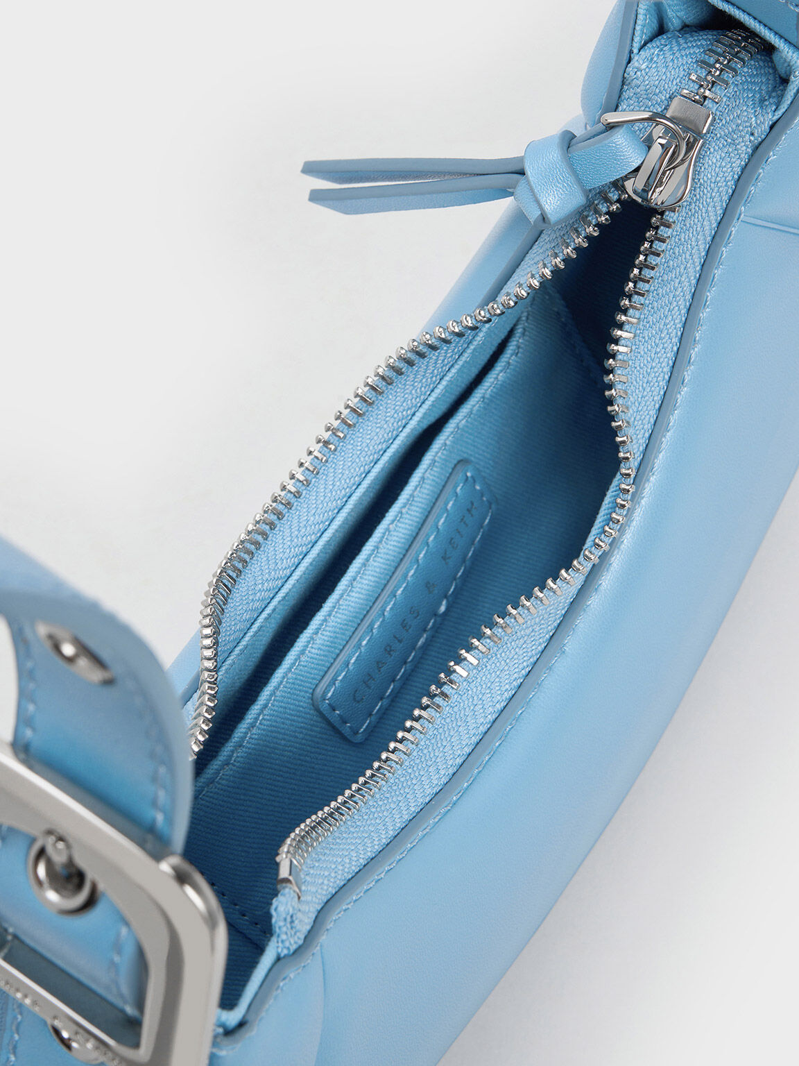 Blue Petra Curved Shoulder Bag - CHARLES & KEITH SG