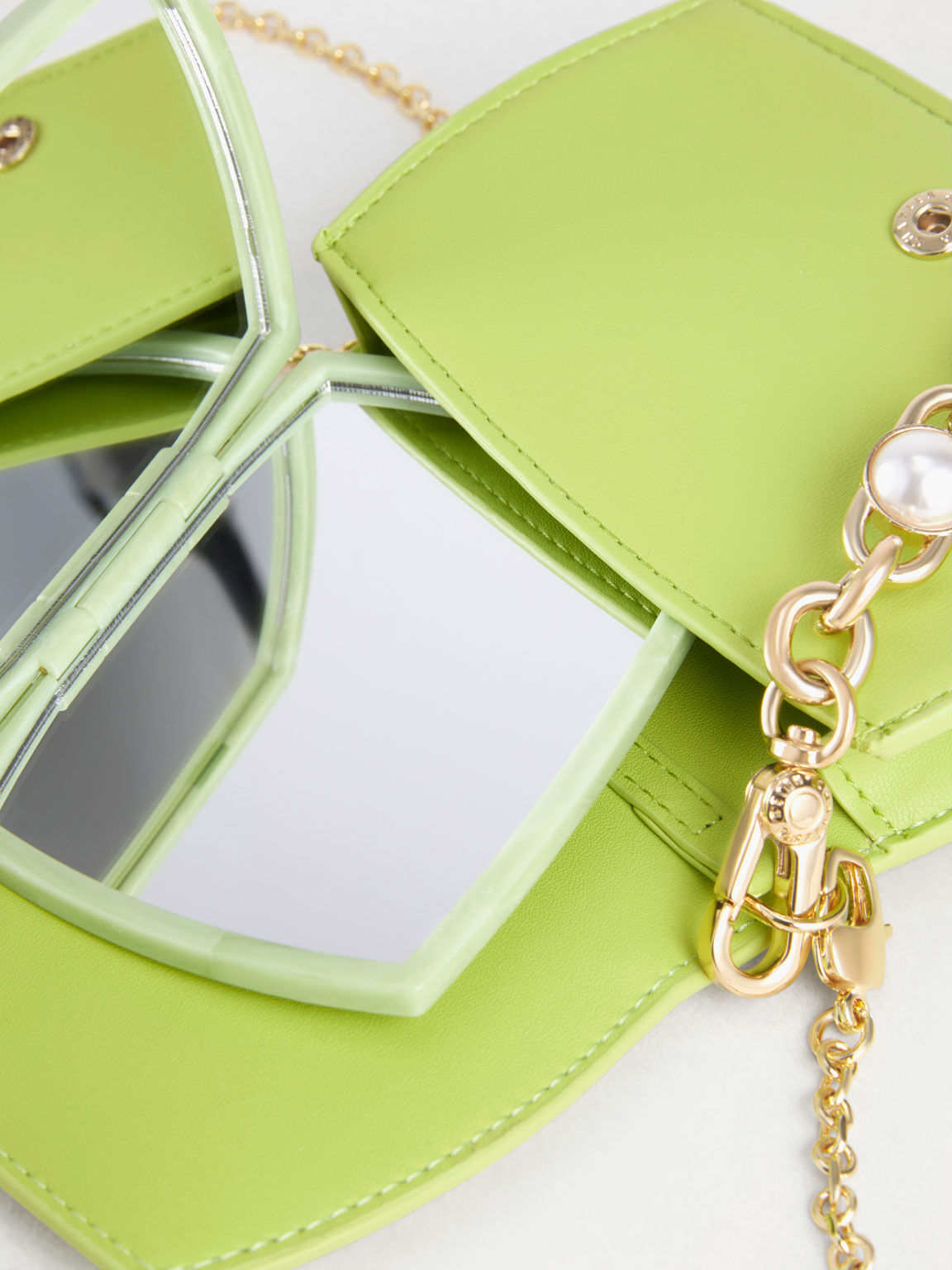 Lime Chain Handle Vanity Pouch - CHARLES & KEITH International