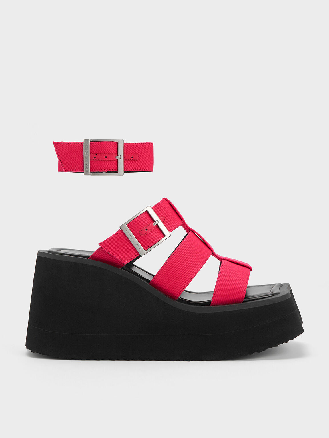 IIsa Flatform Gladiator Sandals - Fuchsia