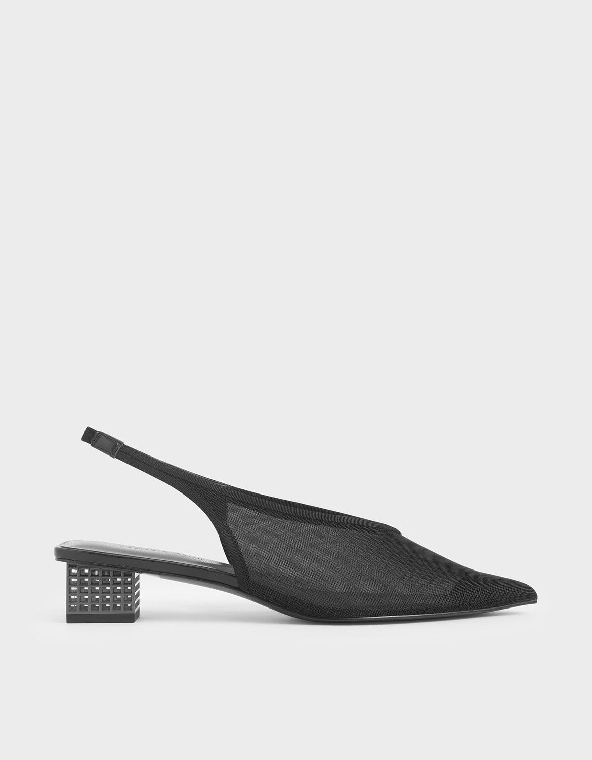 mesh slingback heels