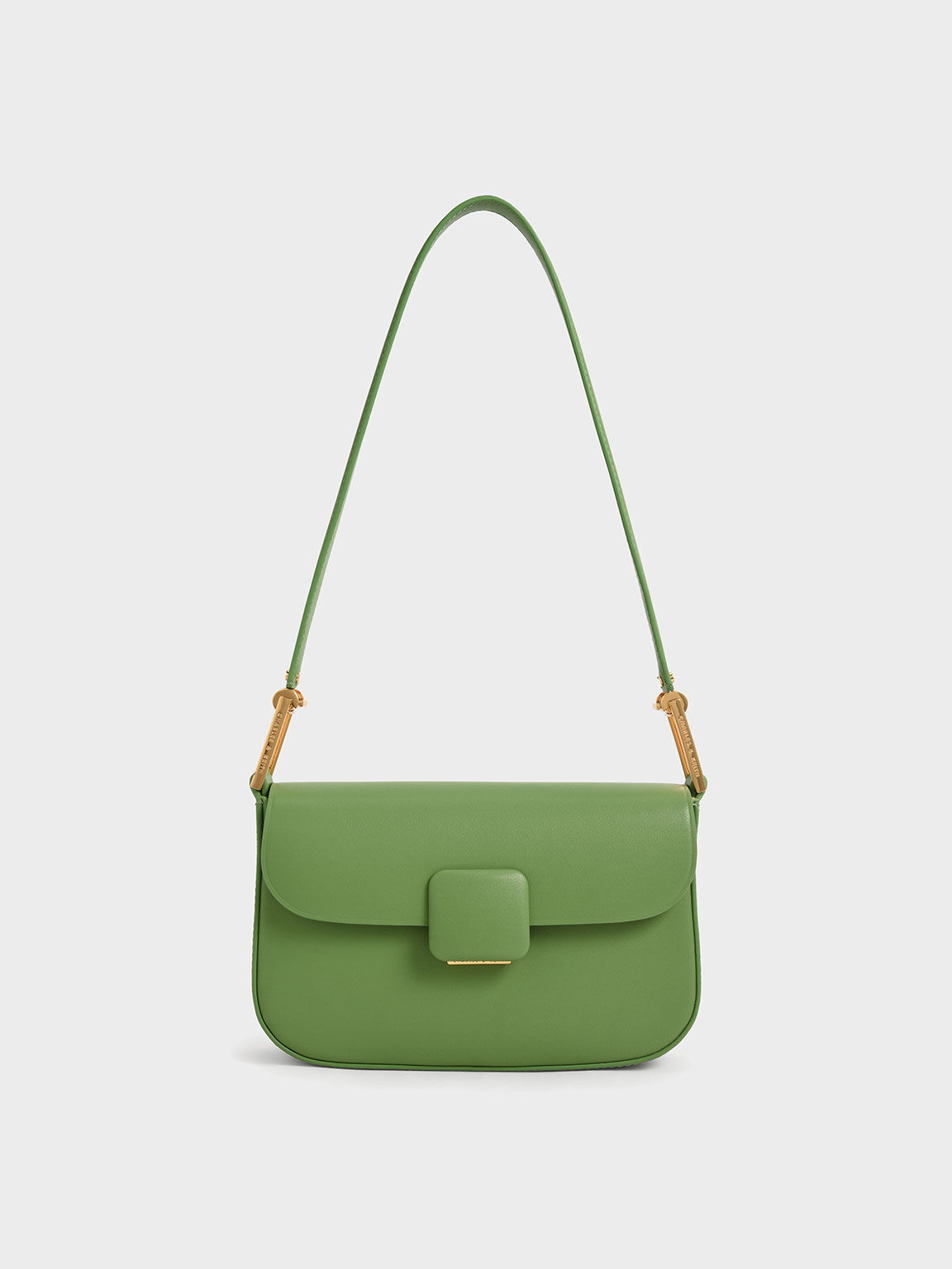 Charles & Keith - Women's Bunny Tweed Shoulder Bag, Green, M
