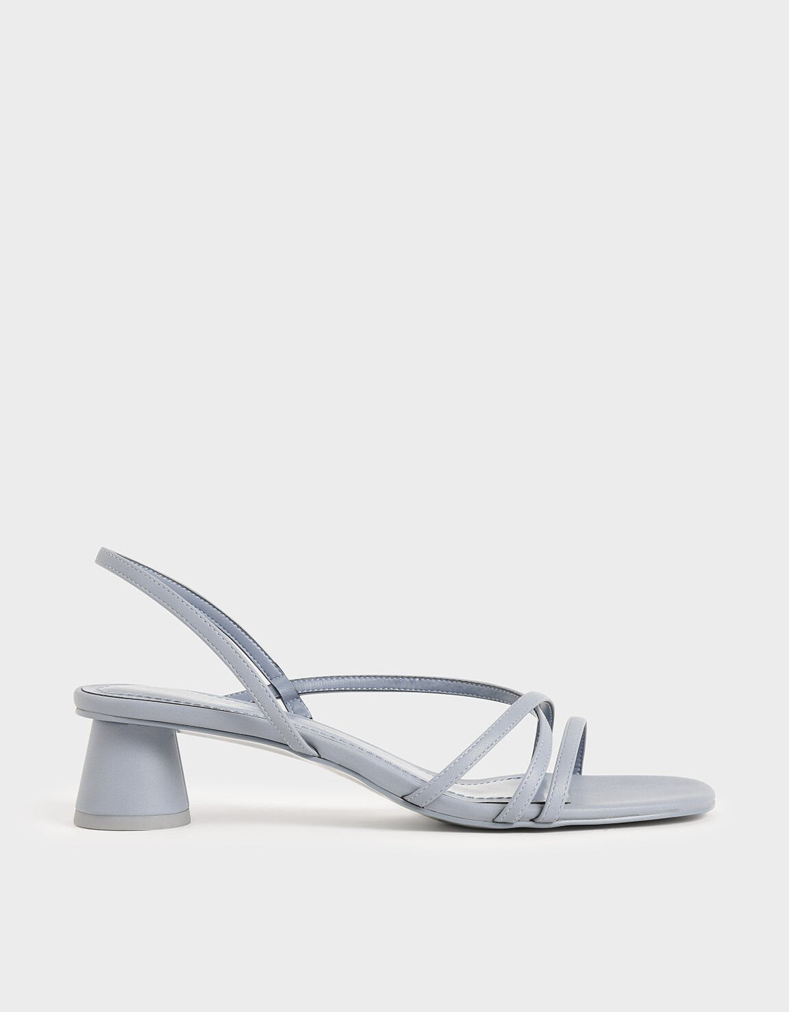 Light Blue Strappy Cylindrical Heel 