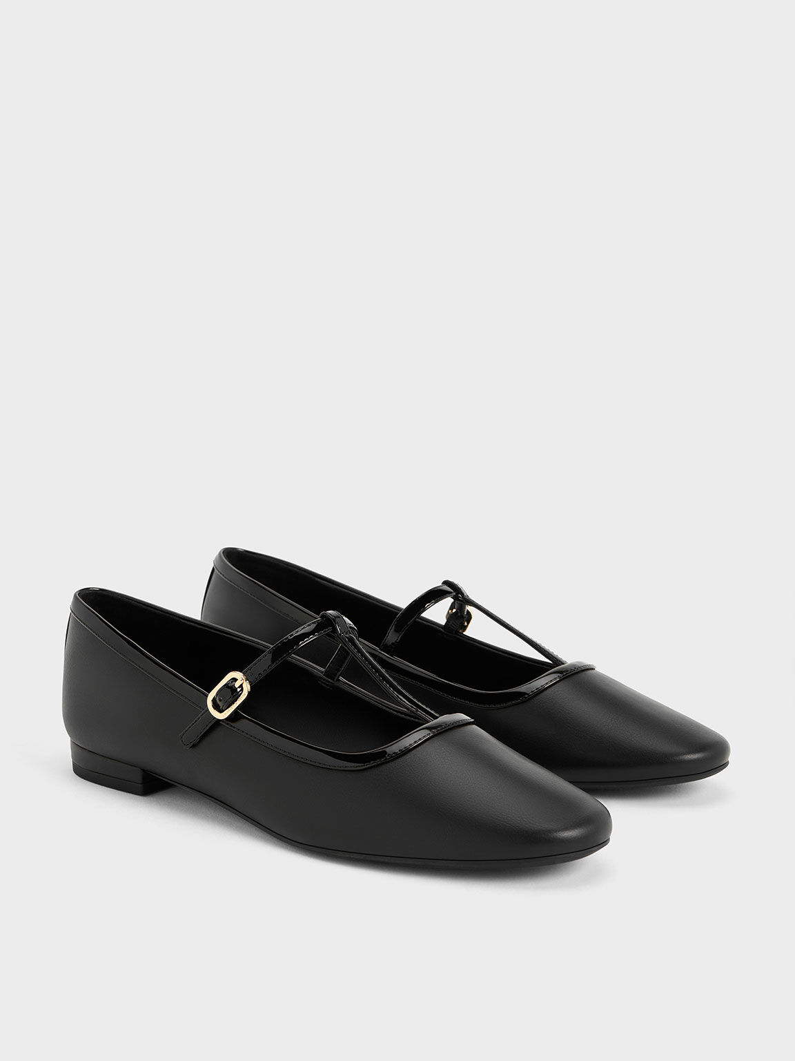 T-Bar Mary Jane Flats, Black, hi-res