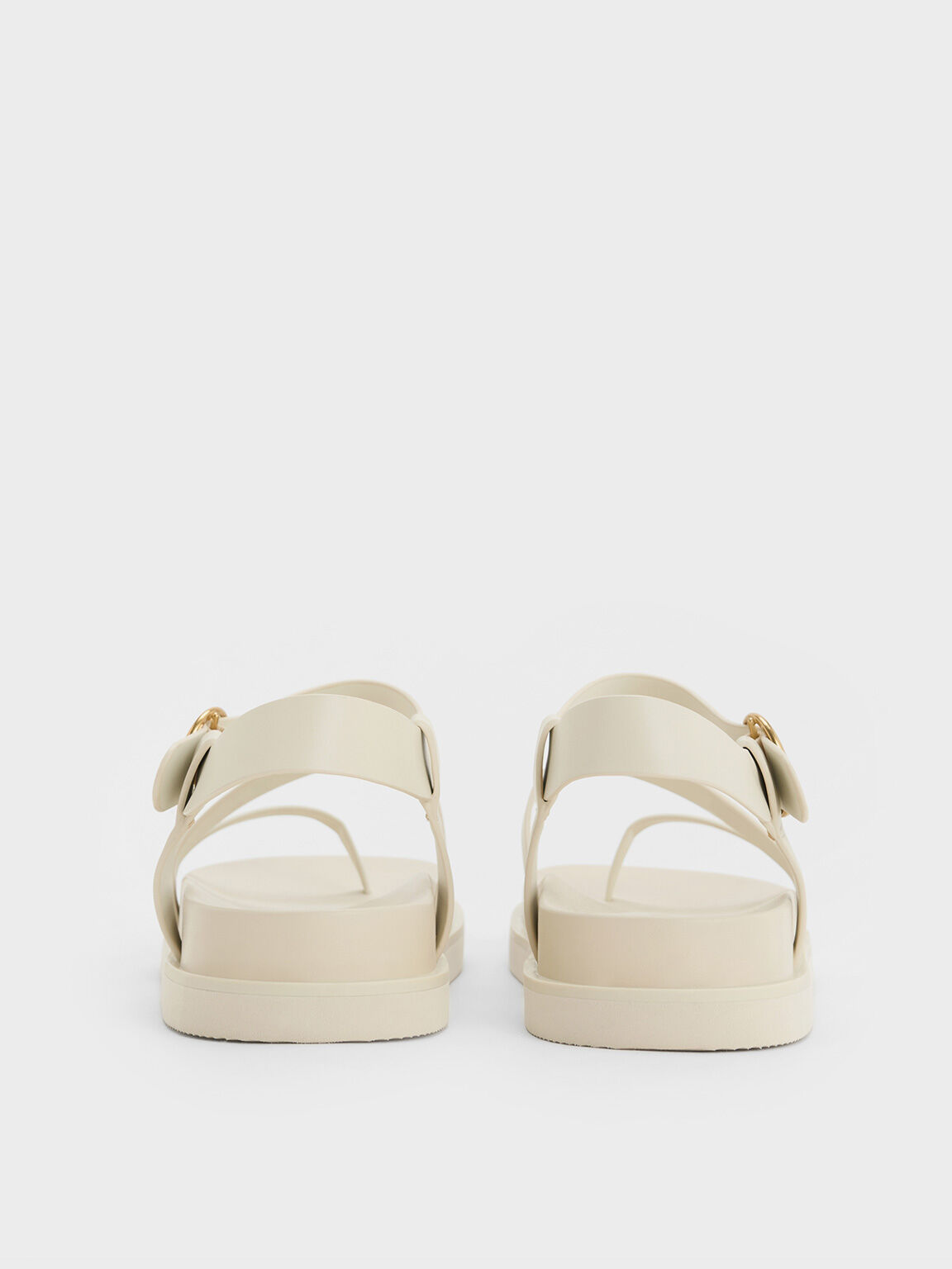 Buckled Ankle-Strap Strappy Sandals, Chalk, hi-res